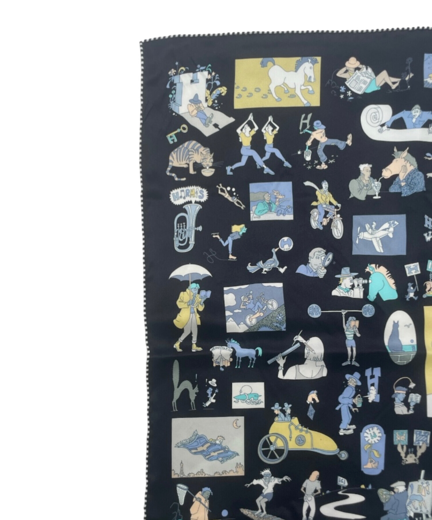 中古・古着通販】HERMES (エルメス) カレ70 ブラック サイズ:70