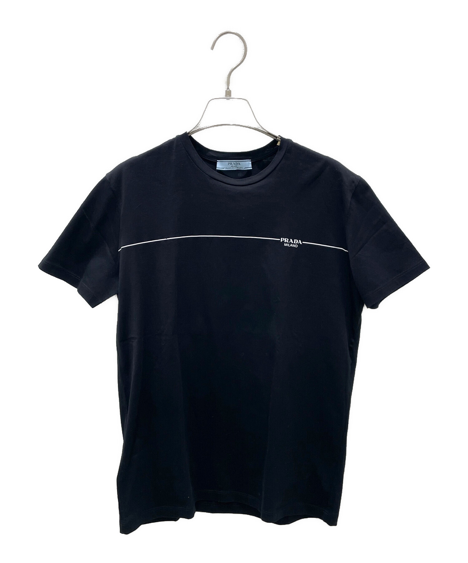 PRADA グラフィックプリント Tシャツ 中古・古着通販】PRADA (プラダ) ロゴTシャツ ブラック サイズ:42