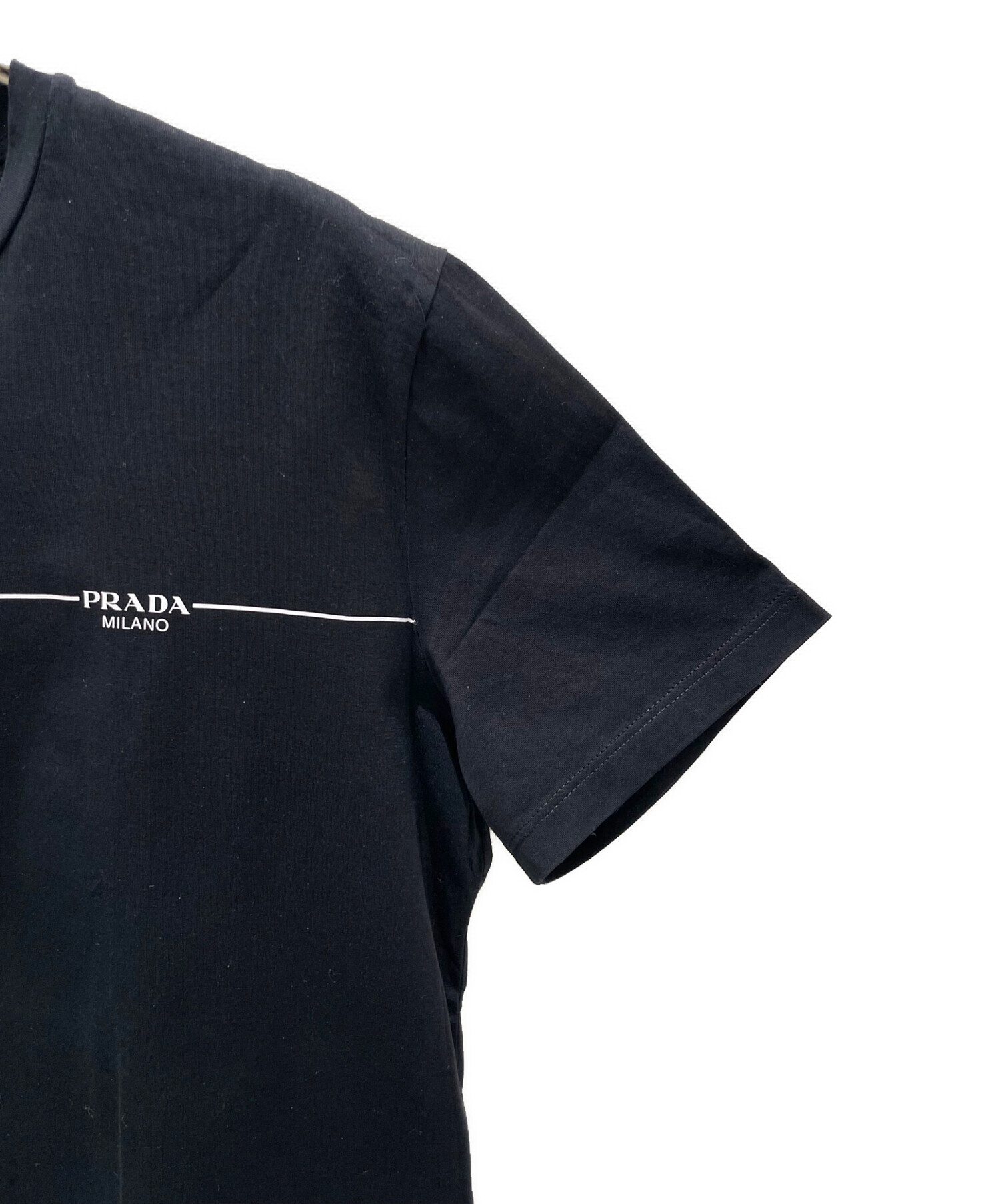 中古・古着通販】PRADA (プラダ) ロゴTシャツ ブラック サイズ:42