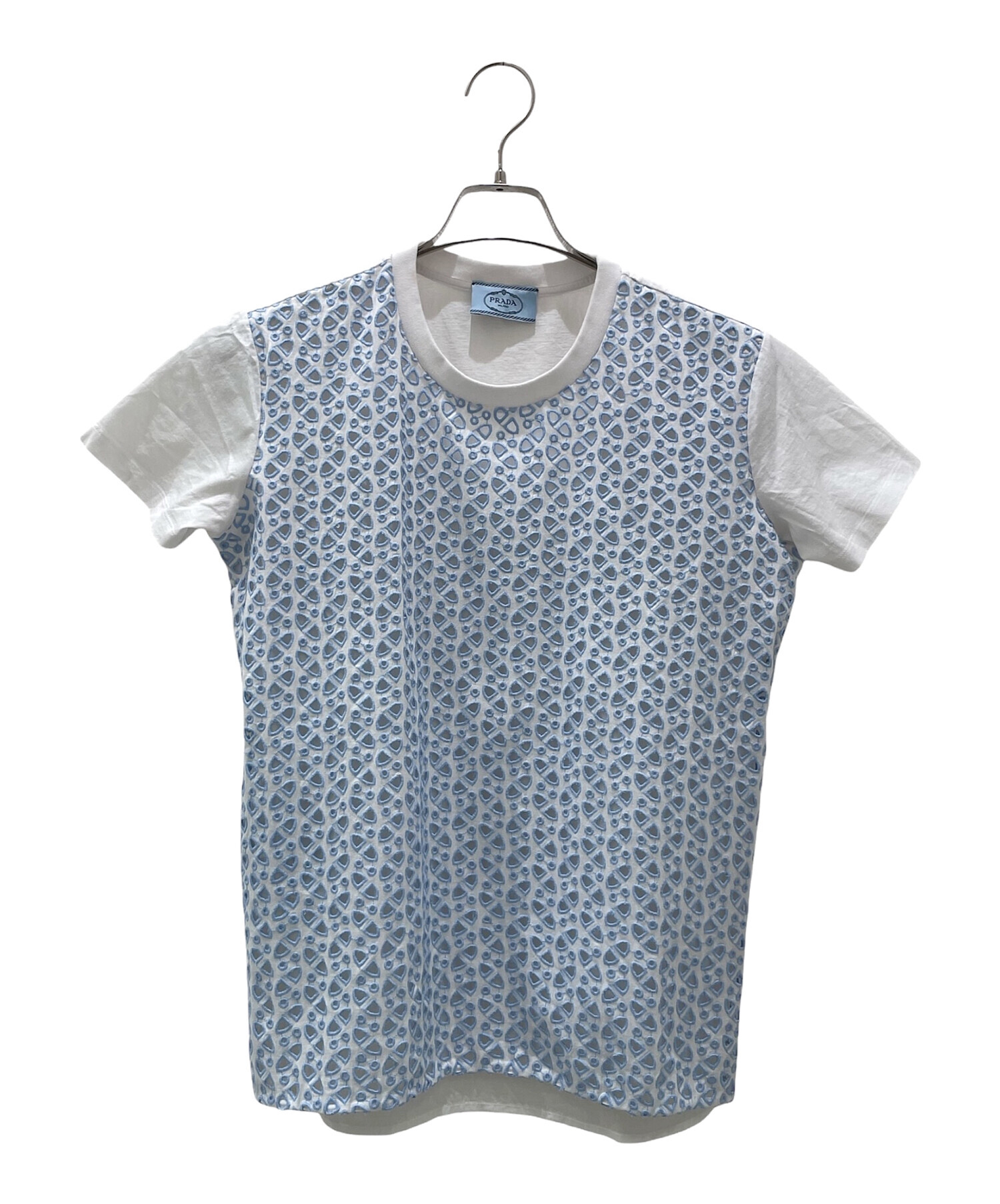 中古・古着通販】PRADA (プラダ) クルーネックTシャツ ホワイト サイズ