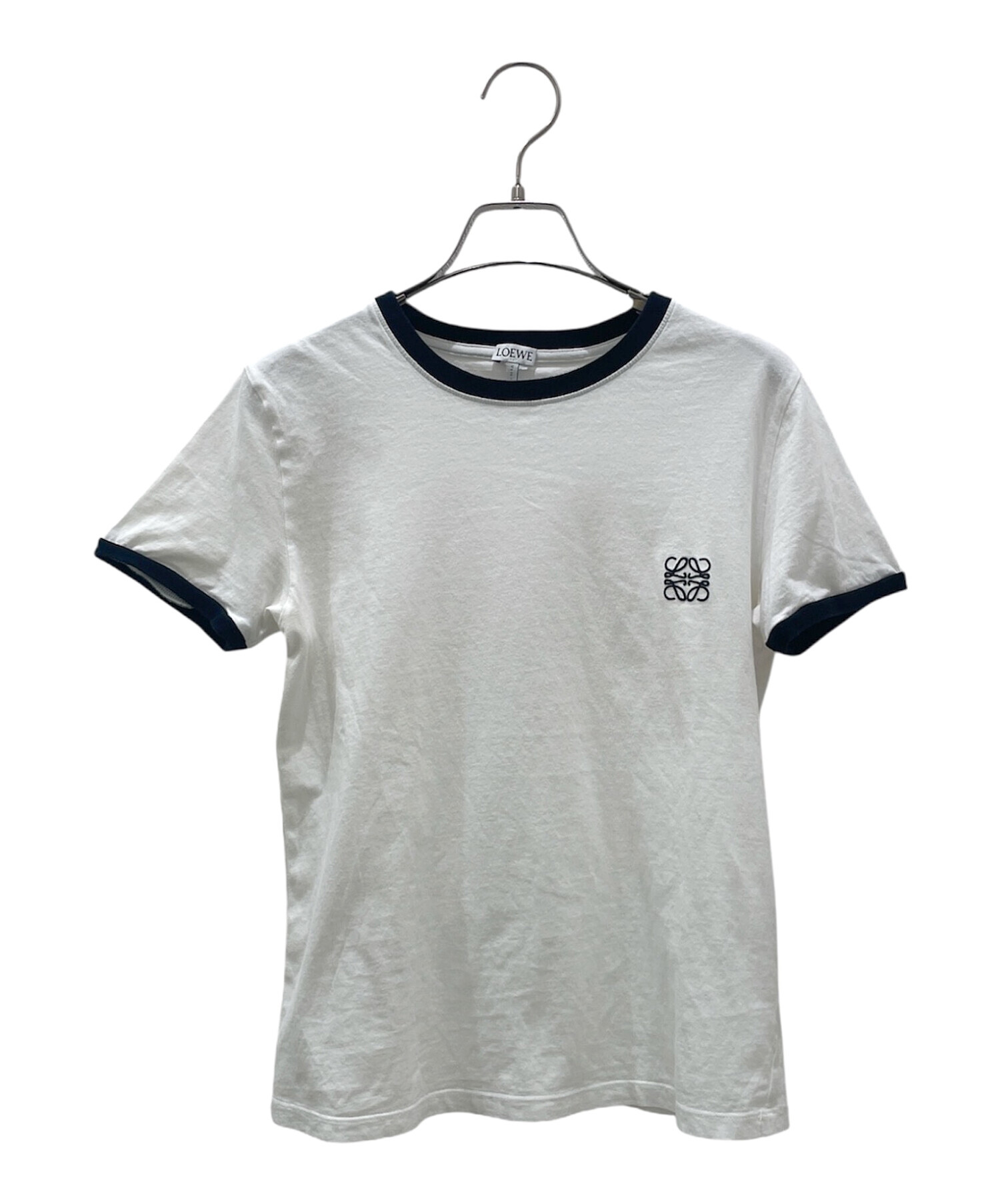 中古・古着通販】LOEWE (ロエベ) アナグラムロゴ刺繍Tシャツ ホワイト