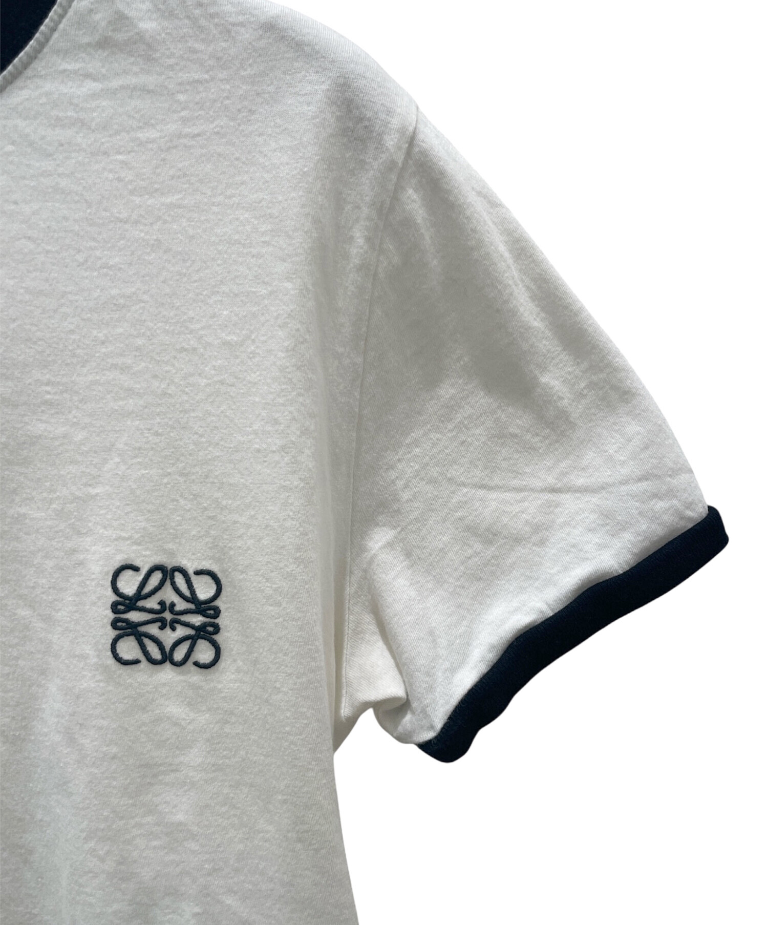 中古・古着通販】LOEWE (ロエベ) アナグラムロゴ刺繍Tシャツ ホワイト
