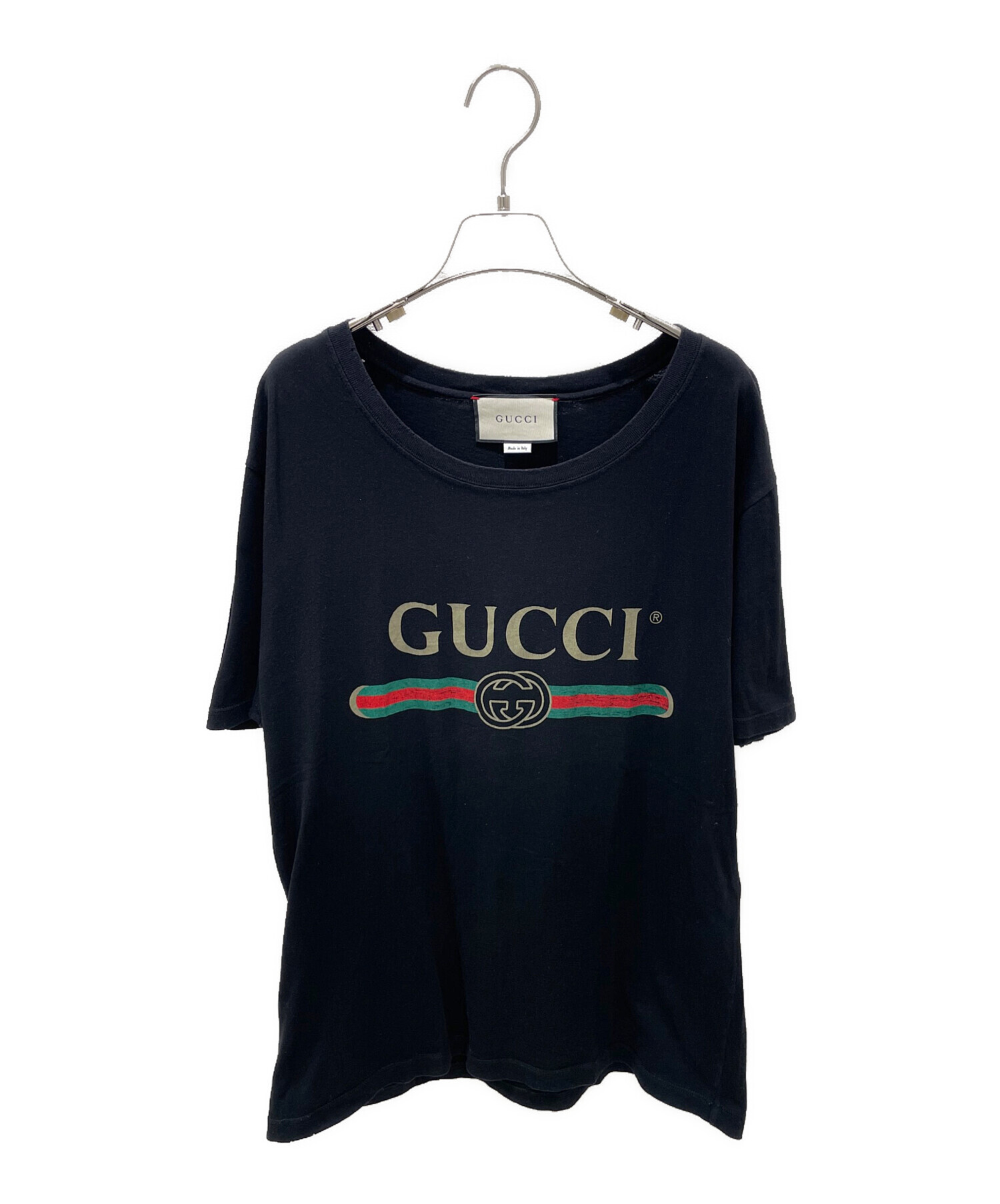 中古・古着通販】GUCCI (グッチ) ロゴTシャツ ブラック サイズ:M 