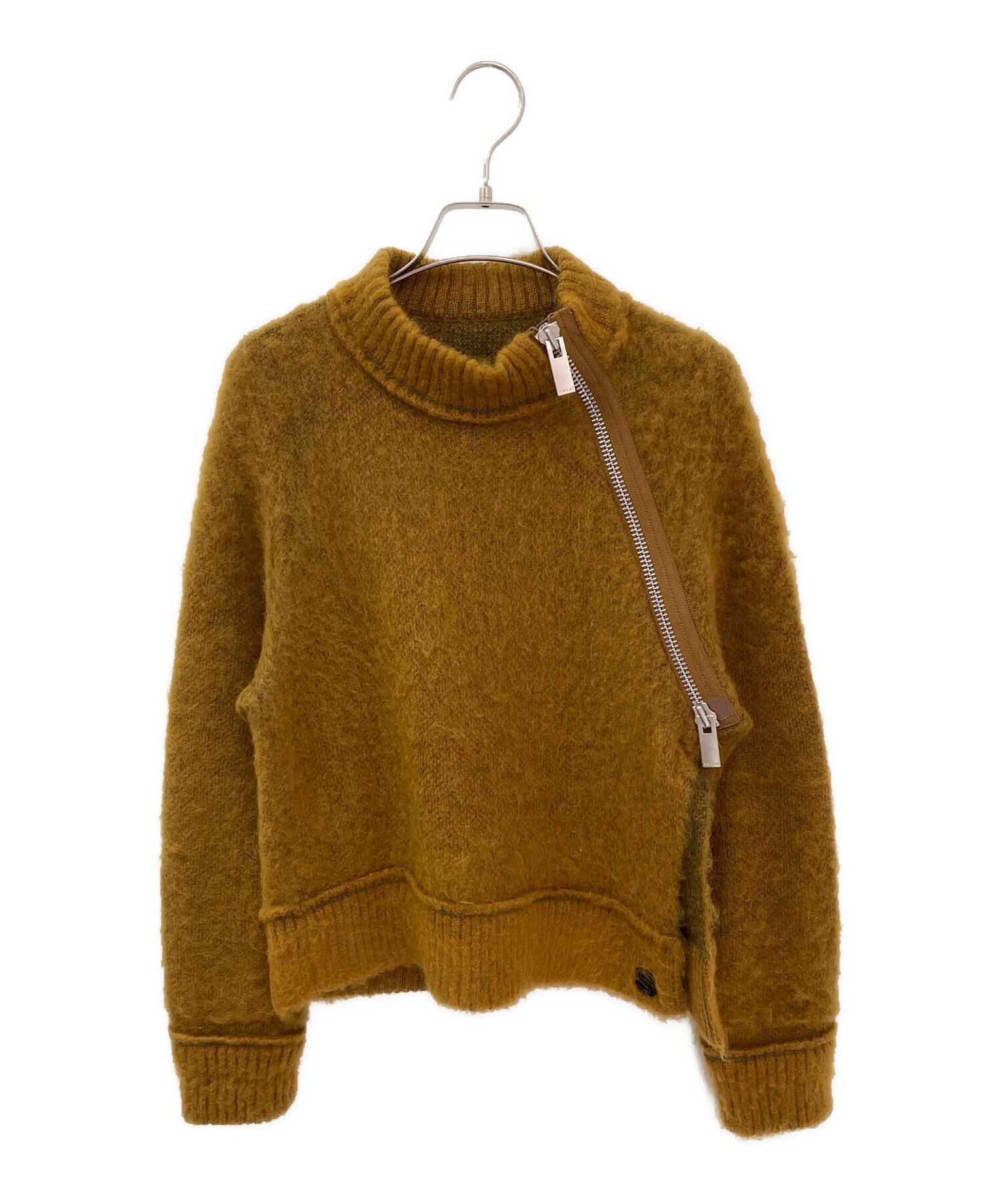 Sacai サカイ 19AW 19-04555 ウール アルパカ モヘア混 レオパード柄 タートルネック ニット セーター ブラウン系 2【中古】 中古・古着通販】sacai (サカイ) Mohair Knit Pullover ブラウン