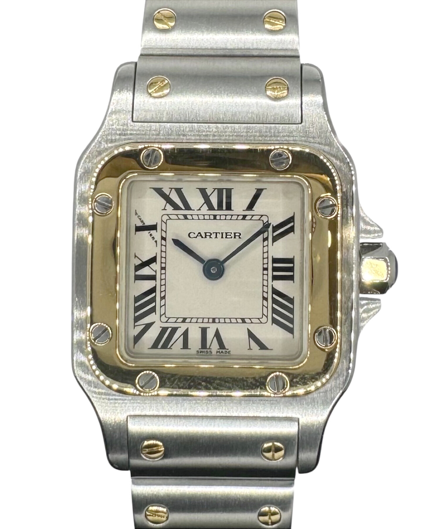カルティエ Cartier サントスガルベSM W20012C4 コンビ レディース 腕時計 アイボリー K18YG クォーツ Santos Galbee 90315895 Cartier サントスガルベSM W20012C4 コンビ レディース 腕時計