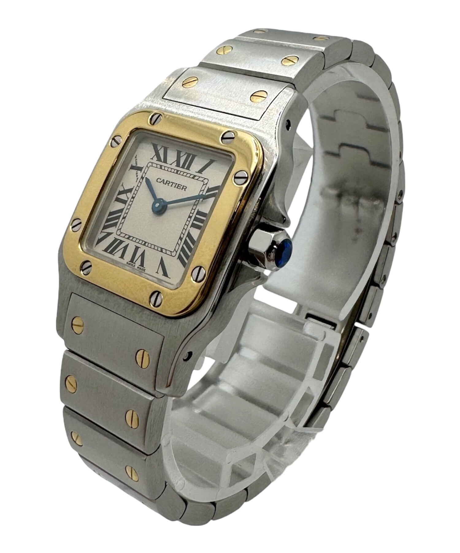 カルティエ Cartier サントスガルベSM W20012C4 コンビ レディース 腕時計 アイボリー K18YG クォーツ Santos Galbee 90314709 カルティエ サントスガルベSM コンビ W20012C4 クオーツ ☆腕時計