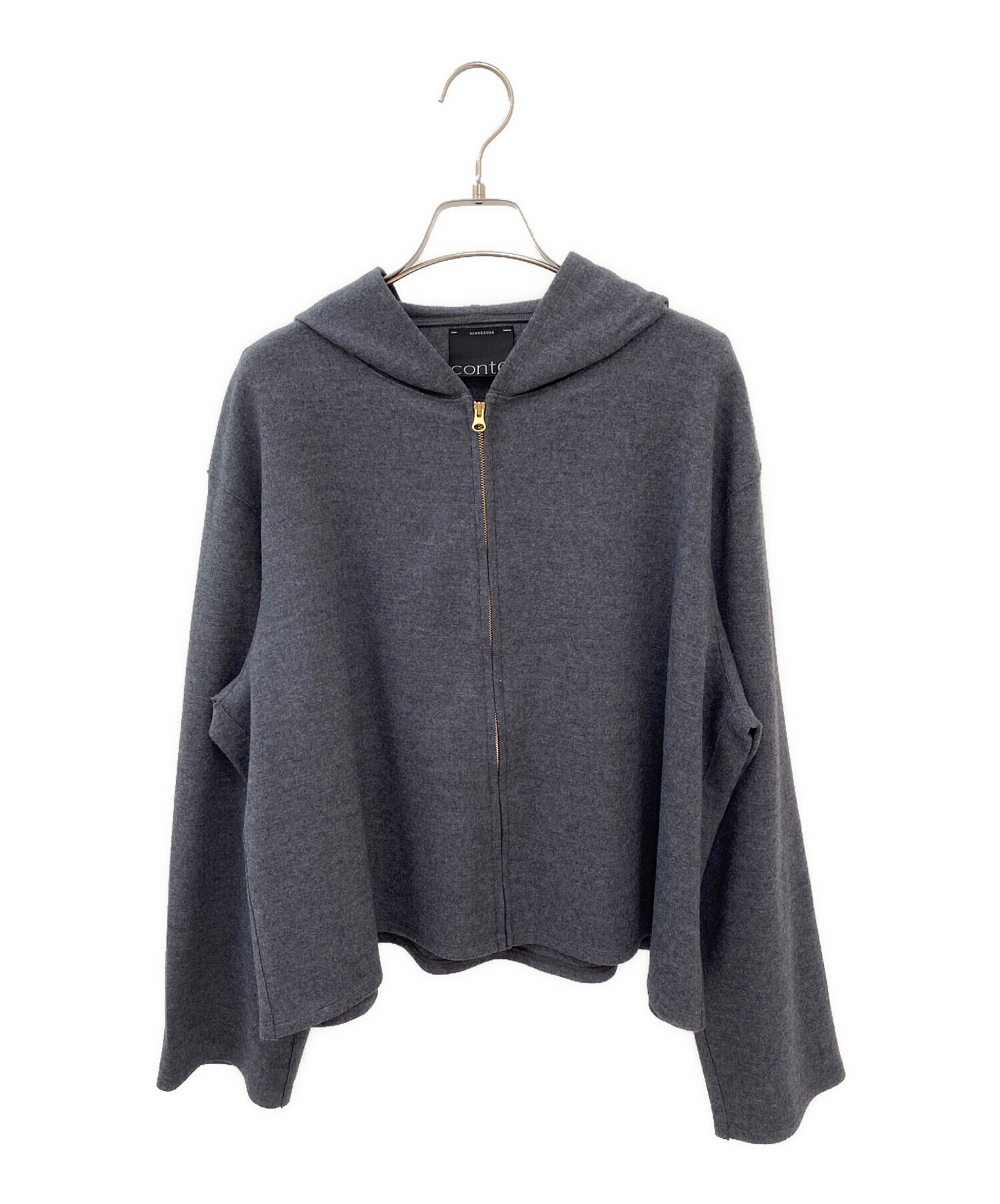 中古・古着通販】Conte (コンテ) フーデッド ジップパーカー グレー