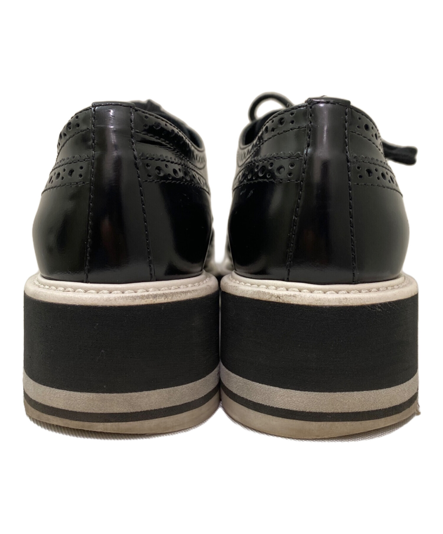 中古・古着通販】PRADA (プラダ) 厚底レースアップレザーシューズ