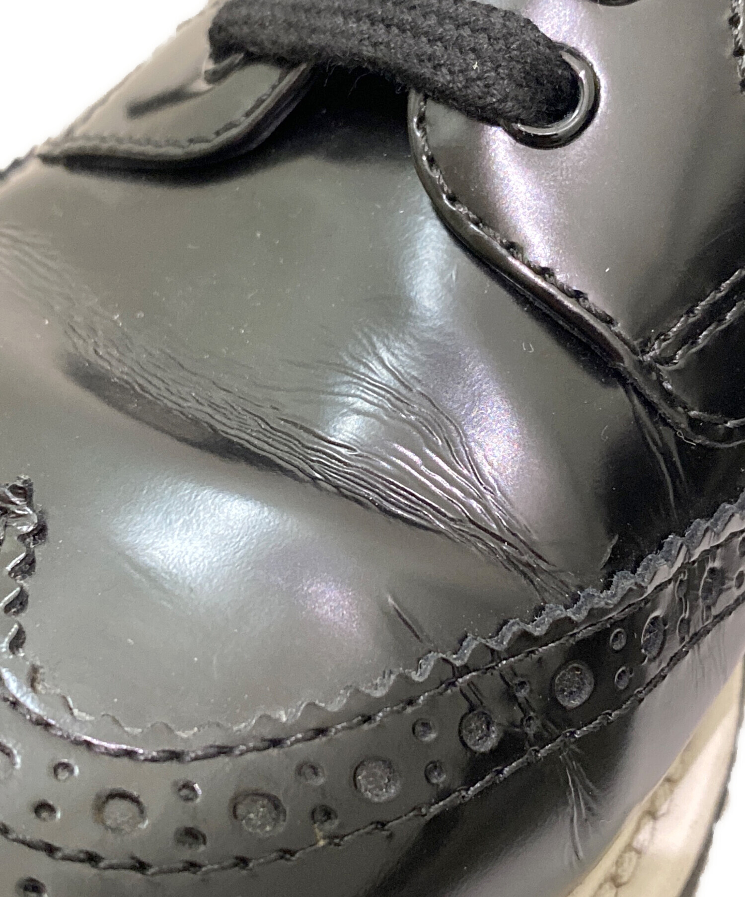 中古・古着通販】PRADA (プラダ) 厚底レースアップレザーシューズ
