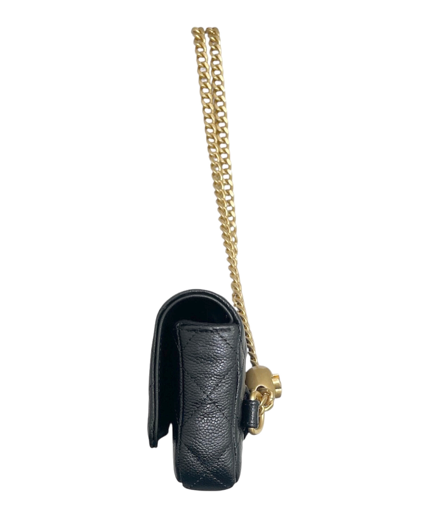 ひ*ん様 CHANEL ブラックレザーミニ ショルダー（ウエスト）バッグ（ポーチ 中古・古着通販】CHANEL (シャネル) ウエストショルダーポーチ