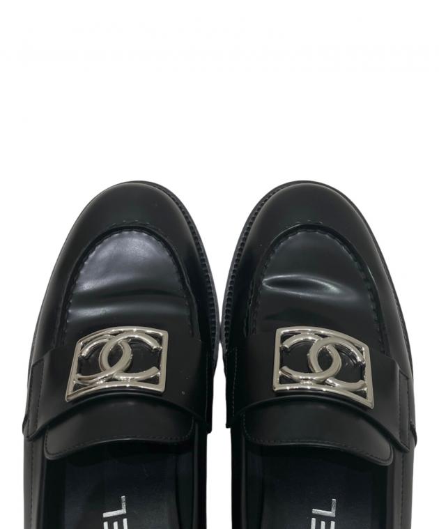 中古・古着通販】CHANEL (シャネル) ココマーク レザー厚底ローファー