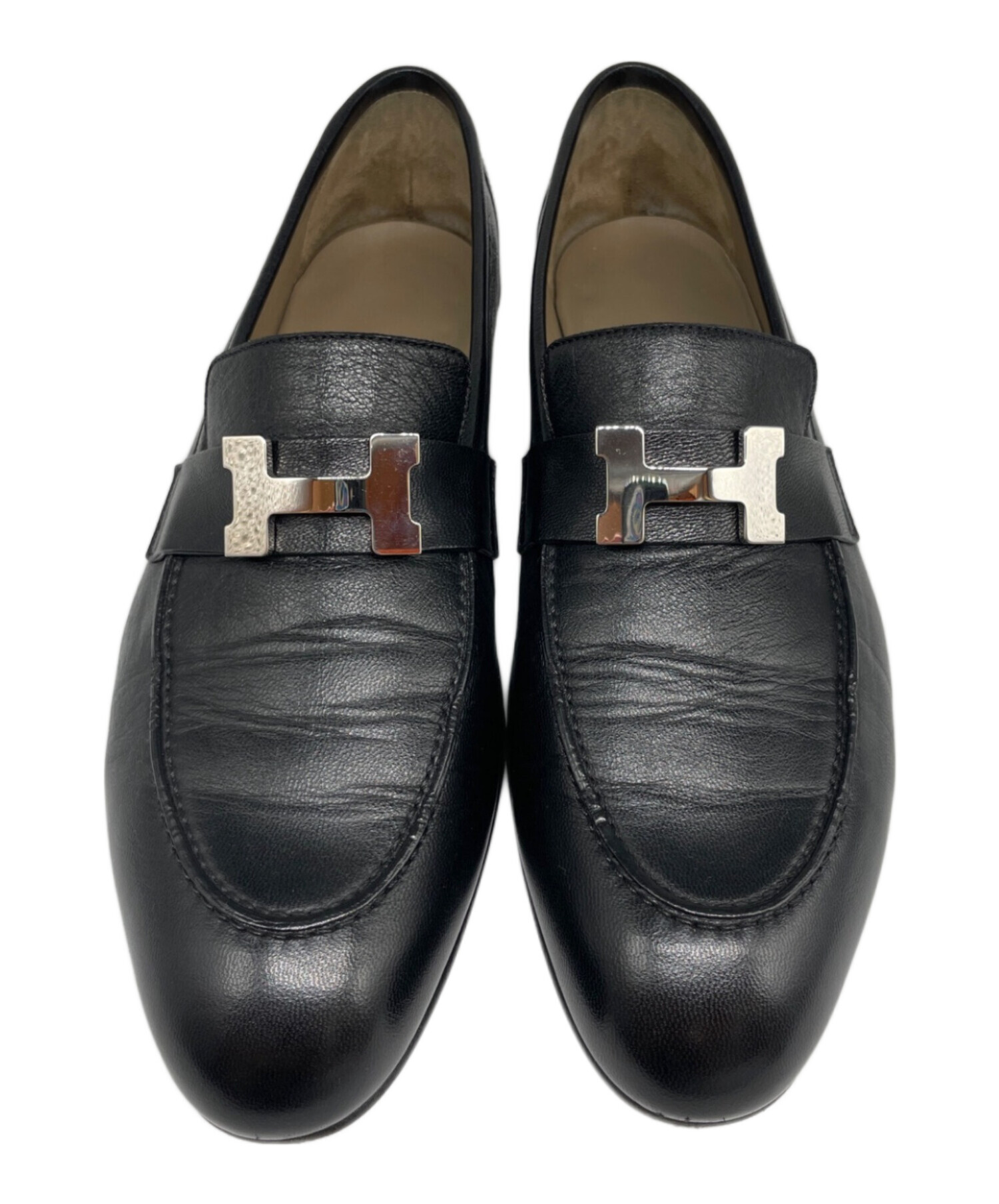 中古・古着通販】HERMES (エルメス) モカシン《パリ》 ブラック サイズ 中古・古着通販】HERMES (エルメス) モカシン《パリ》 ブラック サイズ