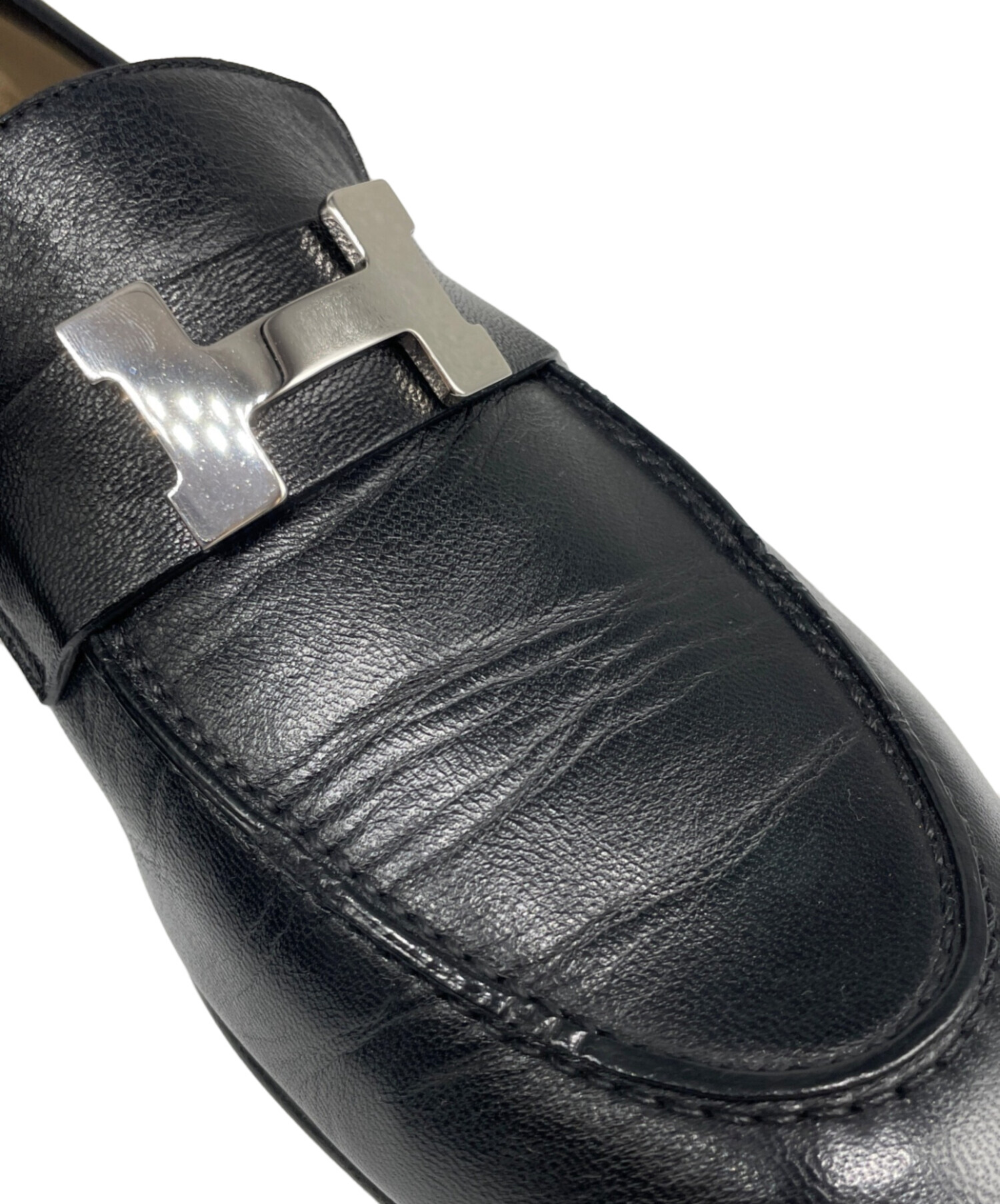 中古・古着通販】HERMES (エルメス) モカシン《パリ》 ブラック サイズ