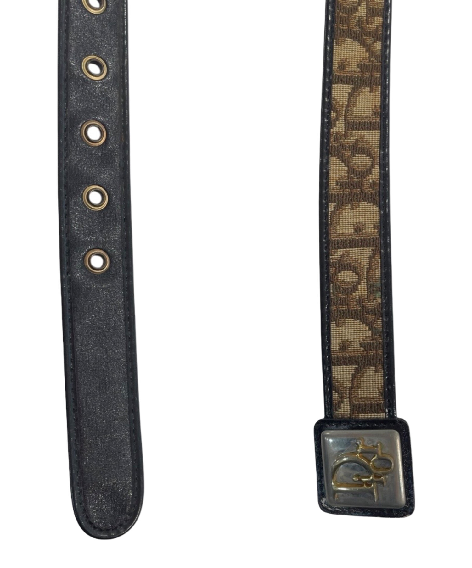 ★OLD DIOR【ディオール】トロッター柄 キャンバス 切替 レザーベルト希少 中古・古着通販】Christian Dior (クリスチャン ディオール