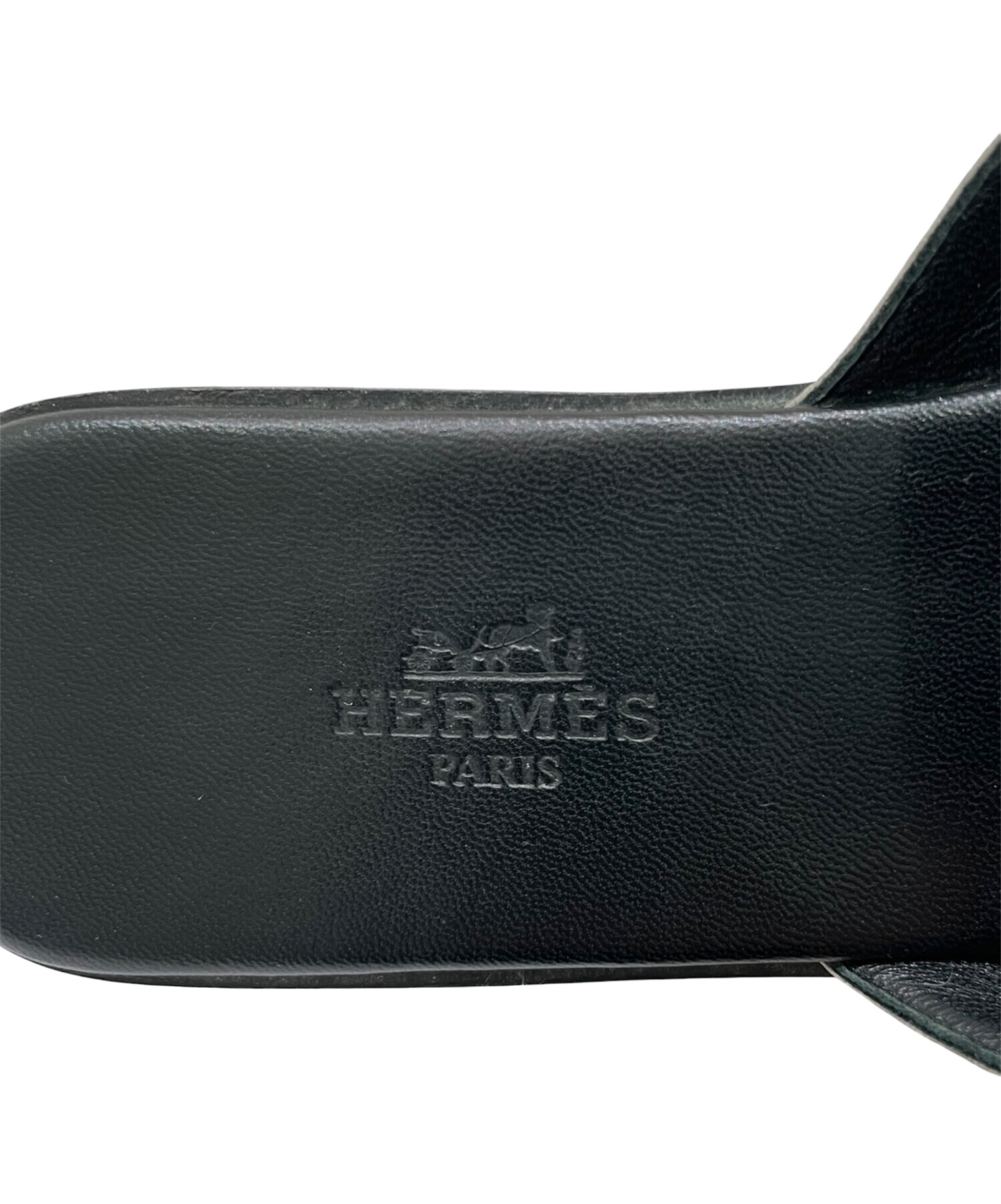 HERMES レザー ミュール ブラック 37 中古・古着通販】HERMES (エルメス) オートゥイユ レザー サンダル