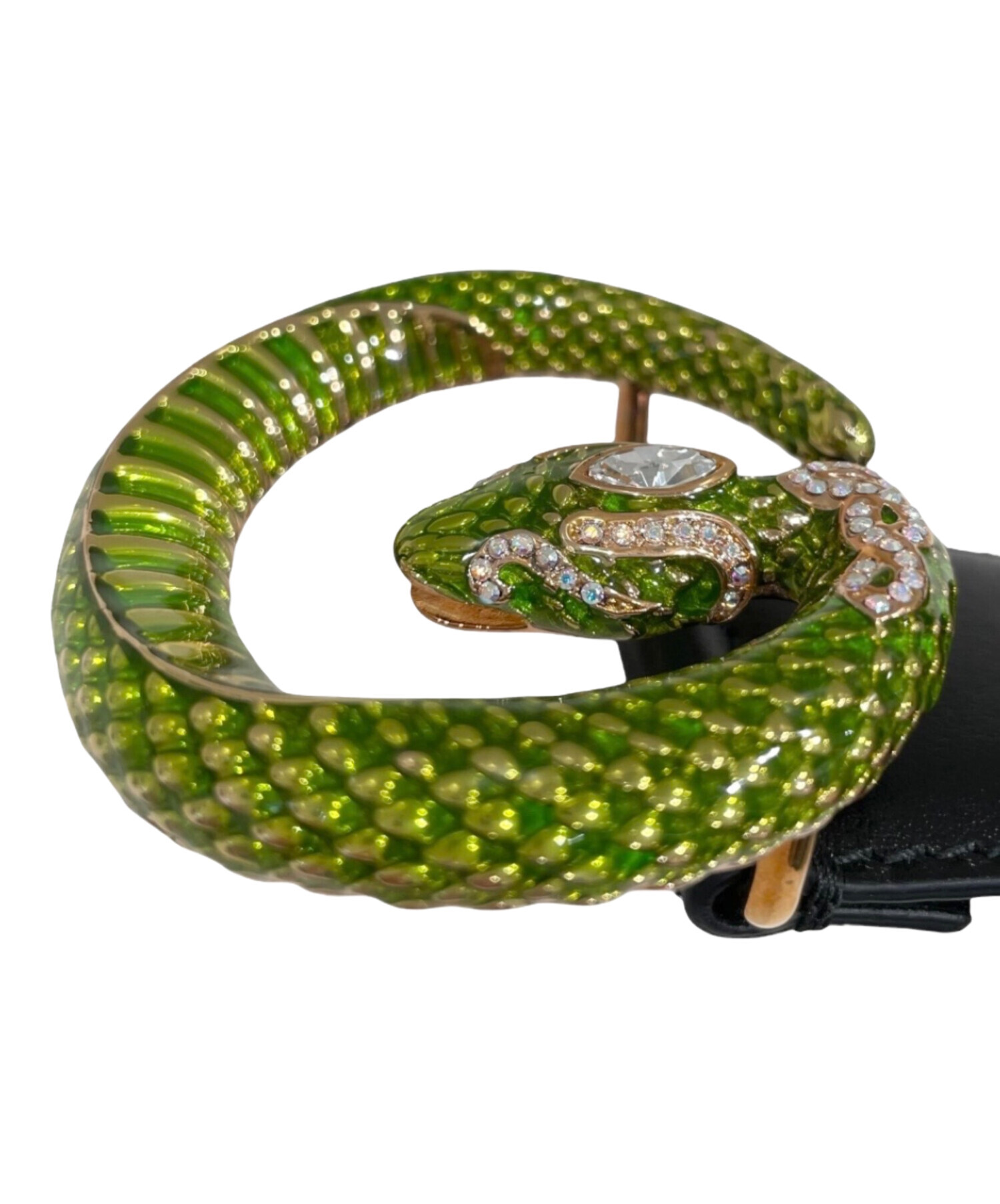 GUCCI ガーデンスネーク　グリーン　ラッカー　ダブルスネーク　刻印20 中古・古着通販】GUCCI (グッチ) スネークバックルベルト ブラック