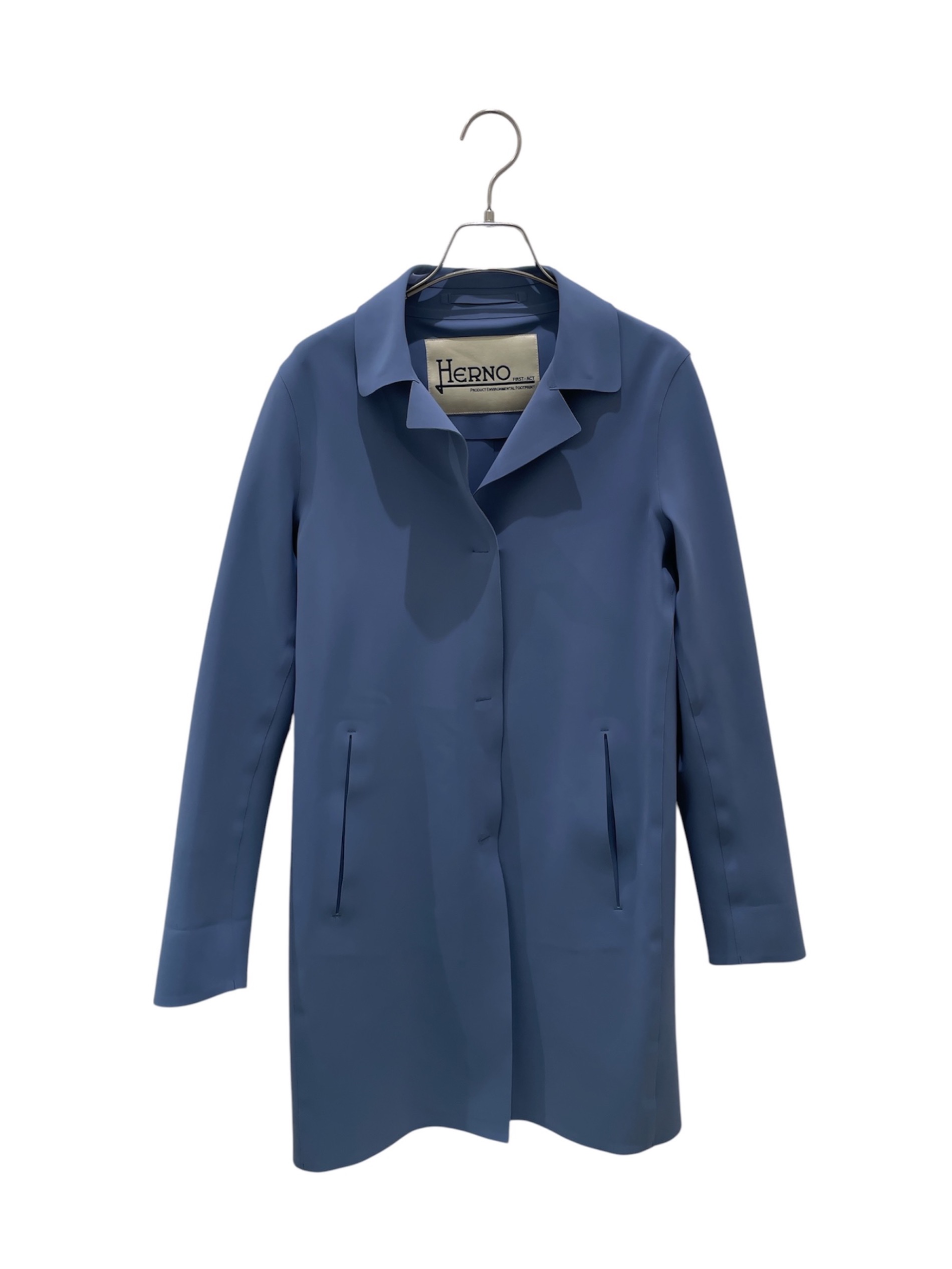 中古・古着通販】HERNO (ヘルノ) ステンカラーコート ブルー サイズ:40