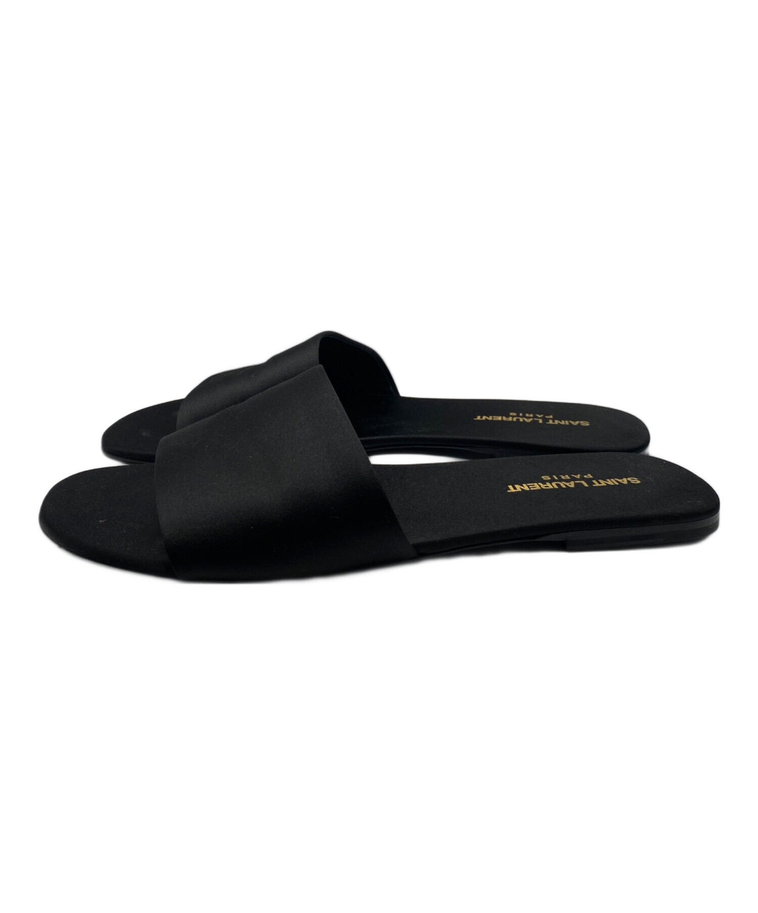 バ*ー様 Saint Laurent Paris レザーサンダル ブラック 43 中古・古着