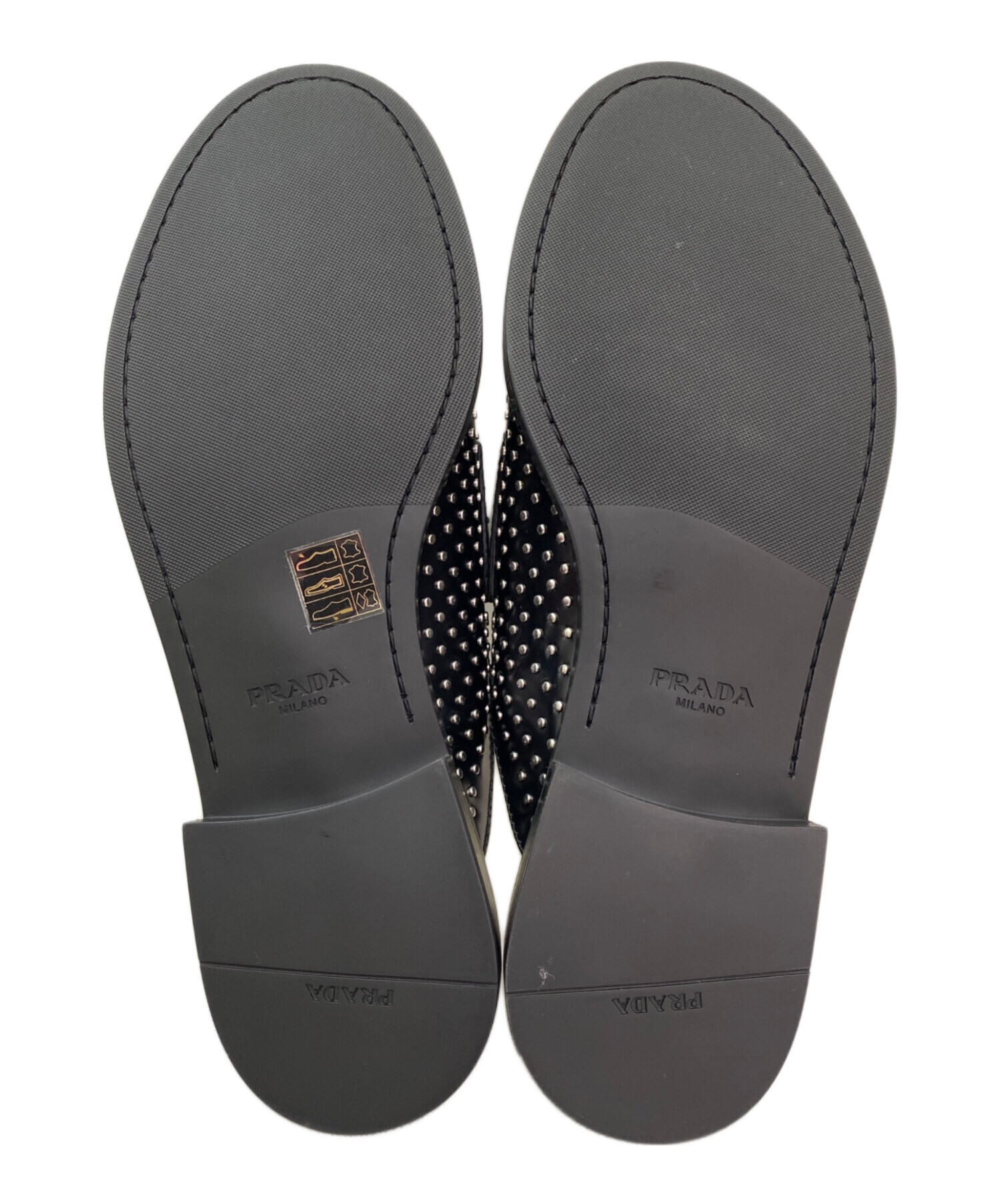 中古・古着通販】PRADA (プラダ) スタッズブラッシュドレザーミュール