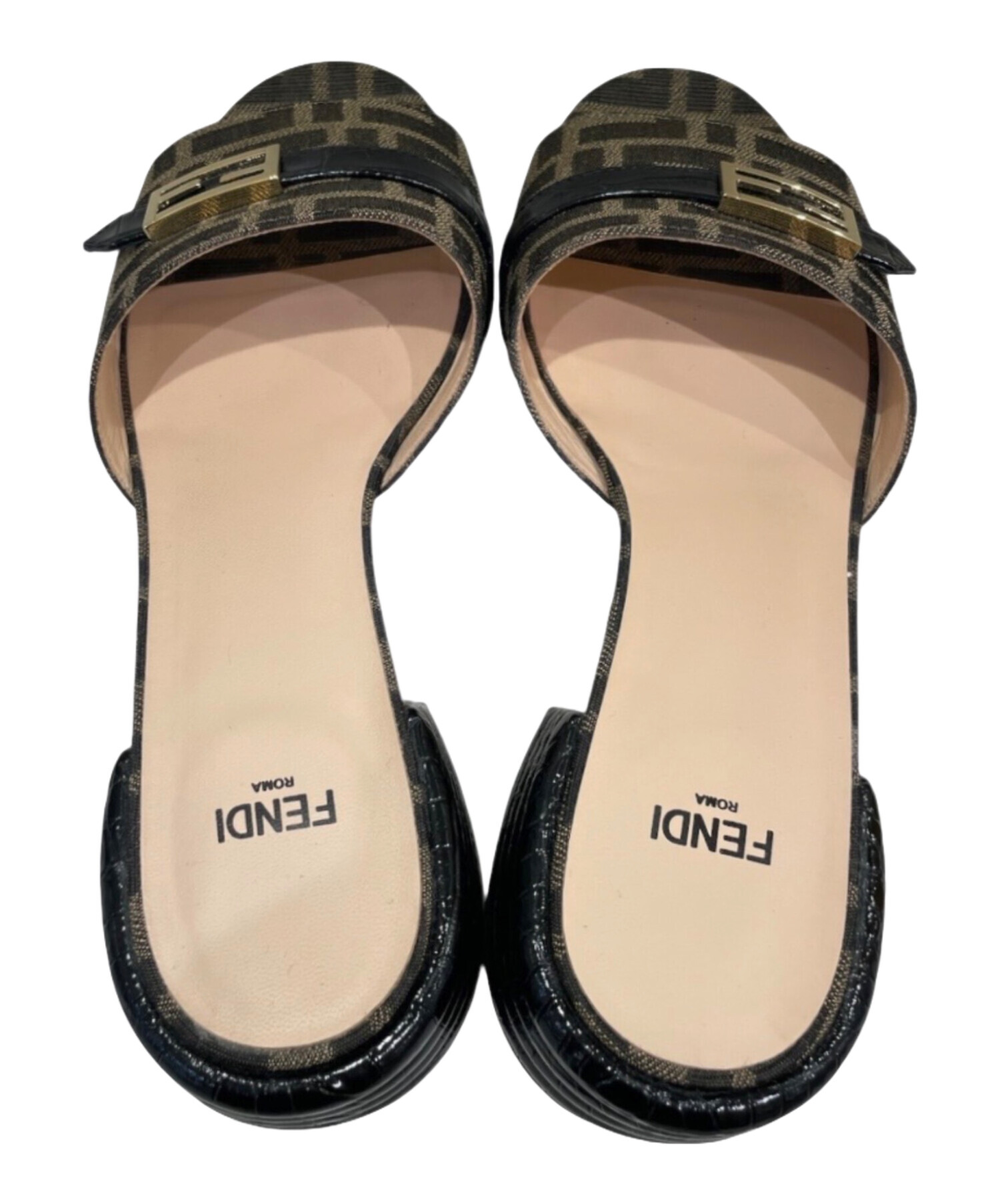 中古・古着通販】FENDI (フェンディ) ズッカ柄ミュール ブラウン