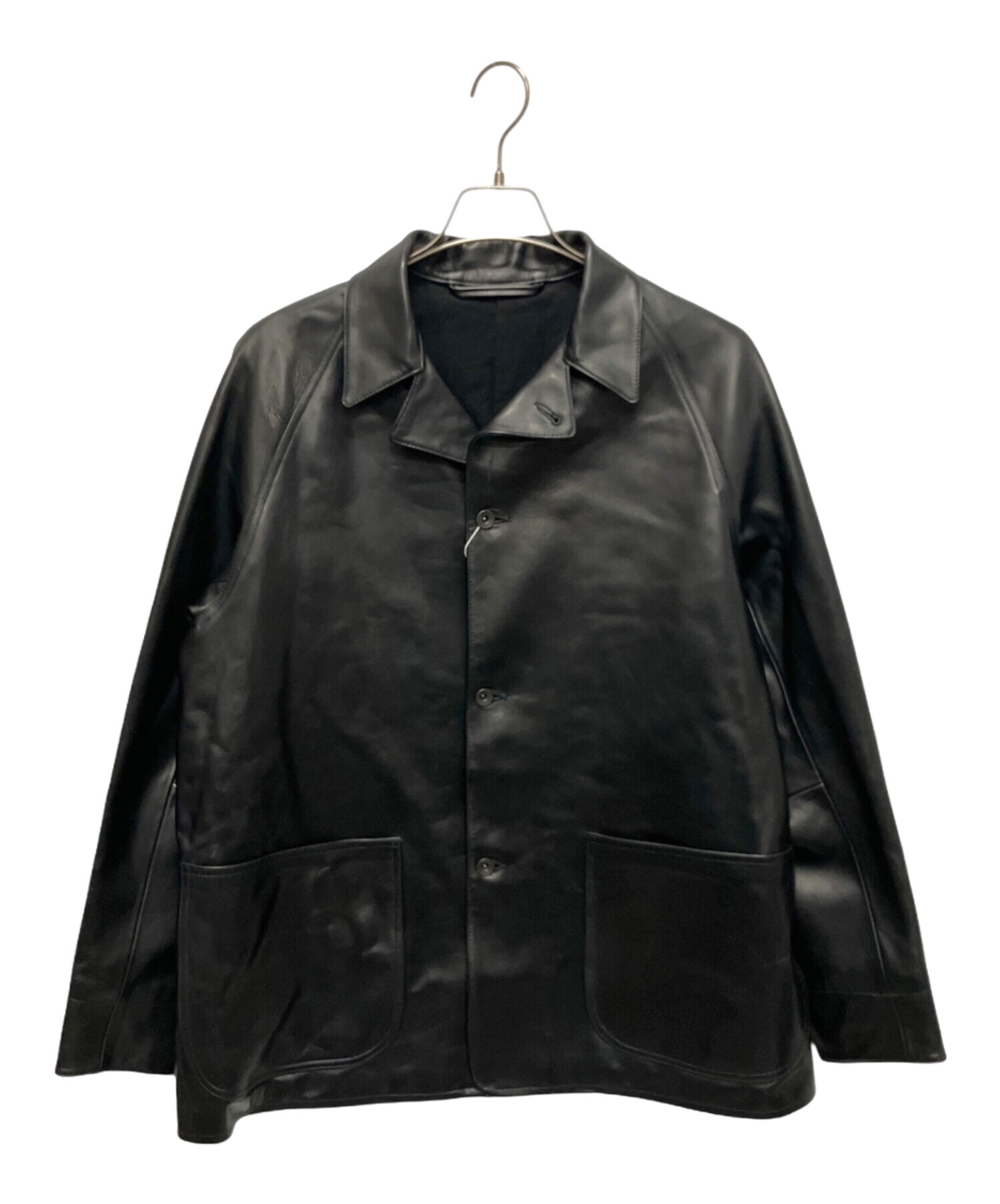 中古・古着通販】COMOLI (コモリ) レザー ワークジャケット ブラック