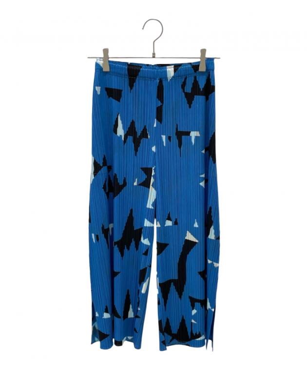PLEATS PLEASE定番プリーツパンツ/size4 /ブルー 中古・古着通販】PLEATS PLEASE (プリーツプリーズ) クロップド