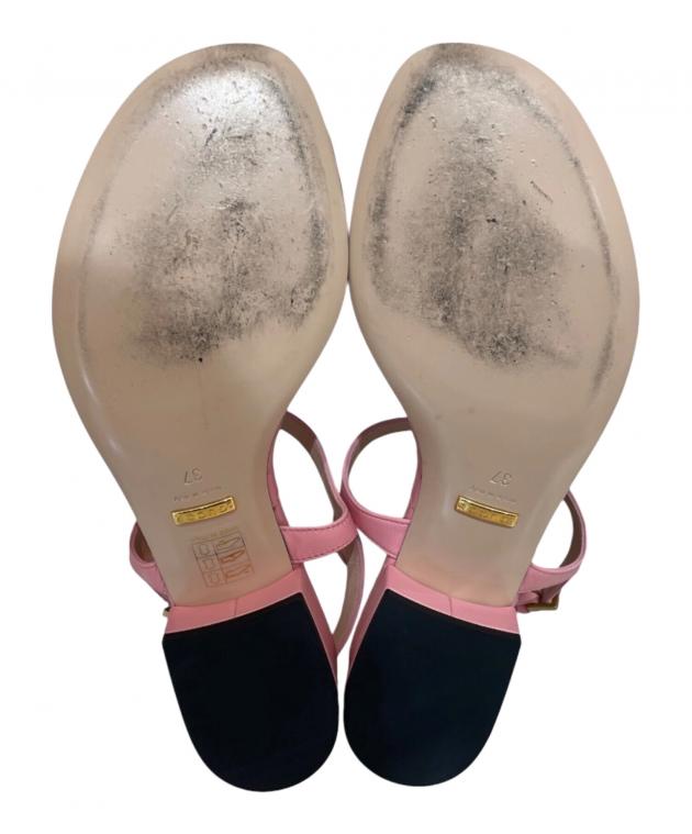 中古・古着通販】GUCCI (グッチ) GGマーモントレザーサンダル ピンク
