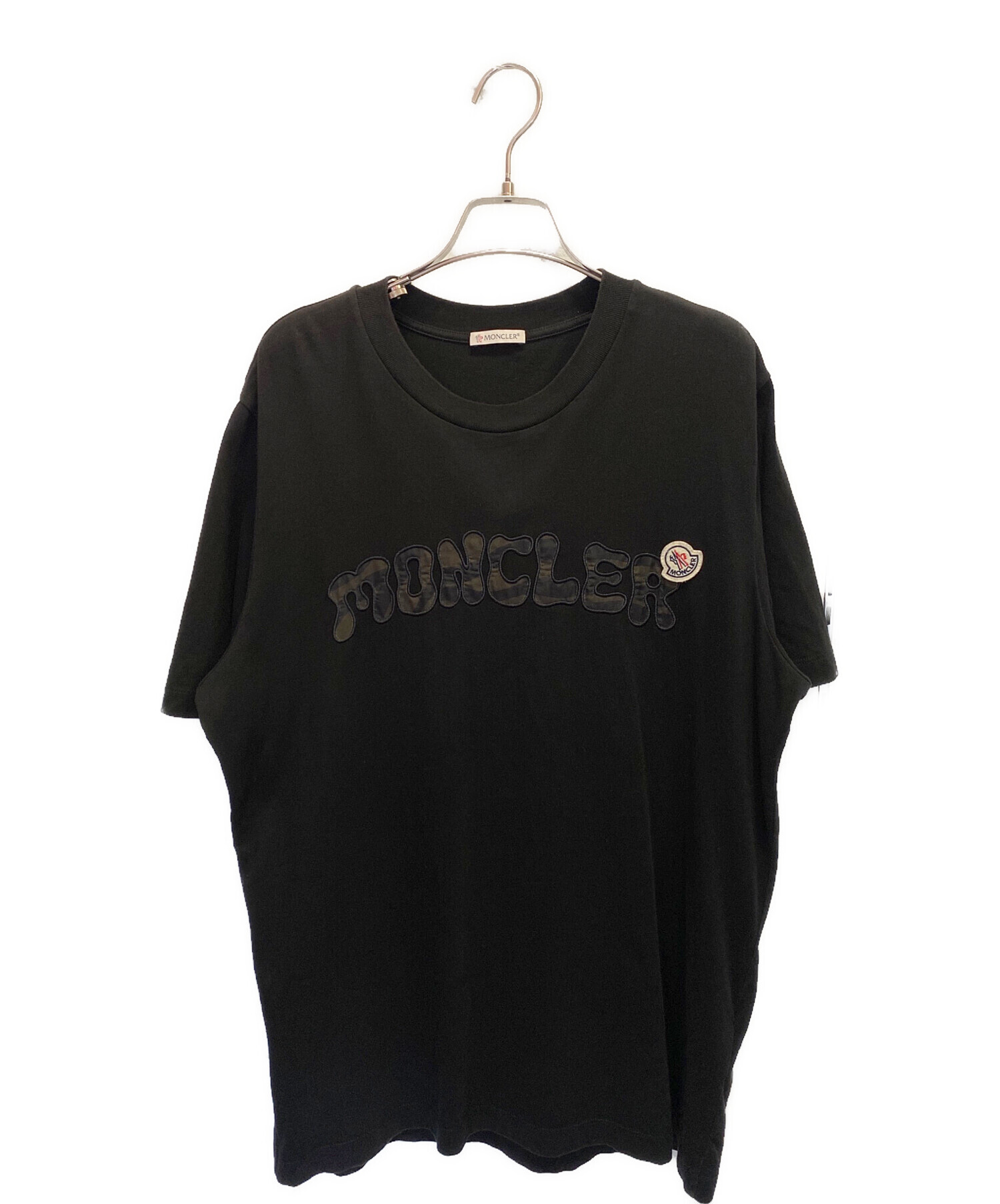 MONCLER Tシャツ ブラック Mサイズ 中古・古着通販】MONCLER (モンクレール) ロゴTシャツ ブラック サイズ