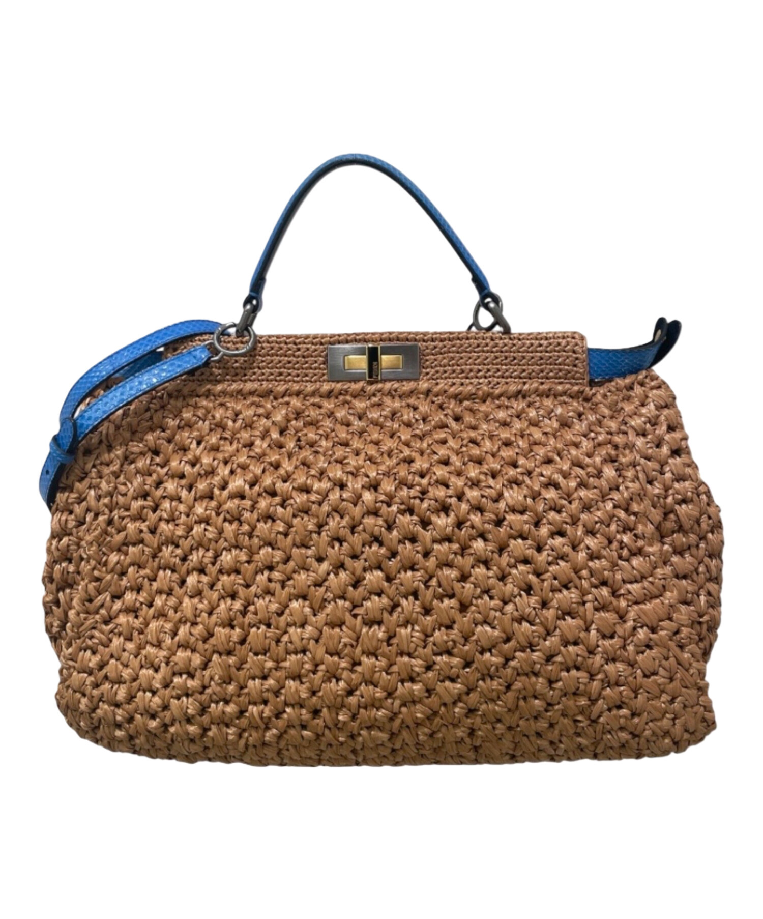 中古・古着通販】FENDI (フェンディ) 2WAYバッグ ベージュ×ブルー 