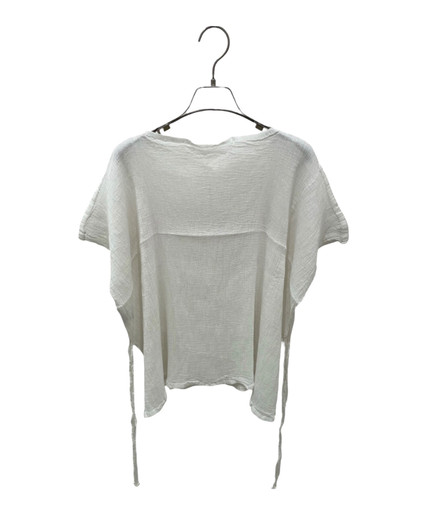 イッセイミヤケ FETE シアー　薄手シャーリングブラウス　カーデガン2黒×白 中古・古着通販】me ISSEY MIYAKE (ミーイッセイ ミヤケ) シアー