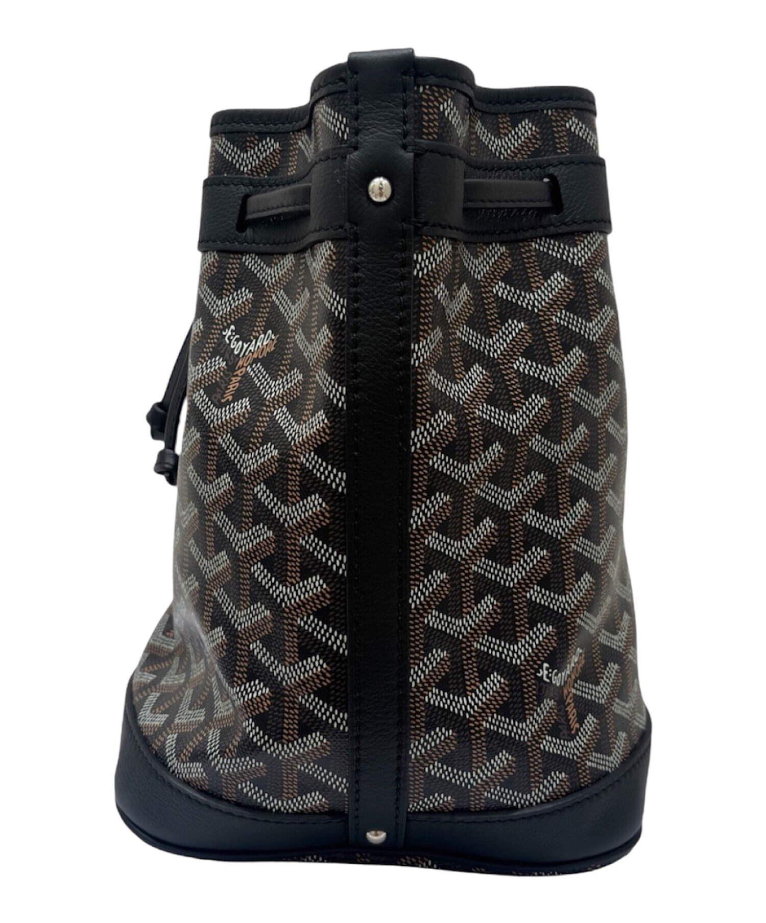 最終1時間ゴヤールGOYARDプティ フロ バケットバッグ ブラック ナチュラル 中古・古着通販】GOYARD (ゴヤール) プティ・フロ バケットバッグ