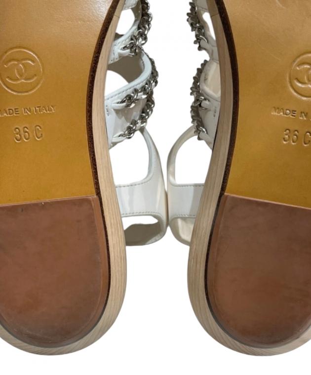 中古・古着通販】CHANEL (シャネル) チェーン ココマーク ウェッジ