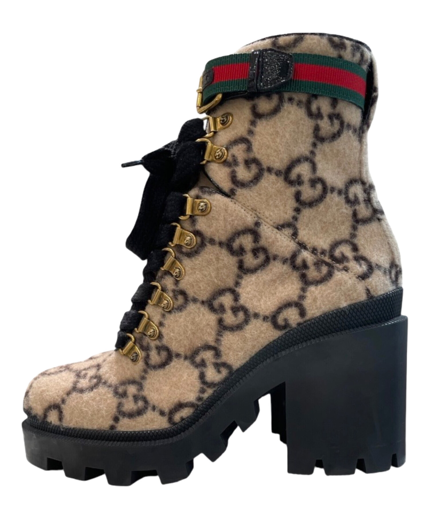【美品】　GUCCI　シェリーライン　インターロッキングG　厚底　ブーツ　35 中古・古着通販】GUCCI (グッチ) GG柄 シェリーライン ウール アンクル