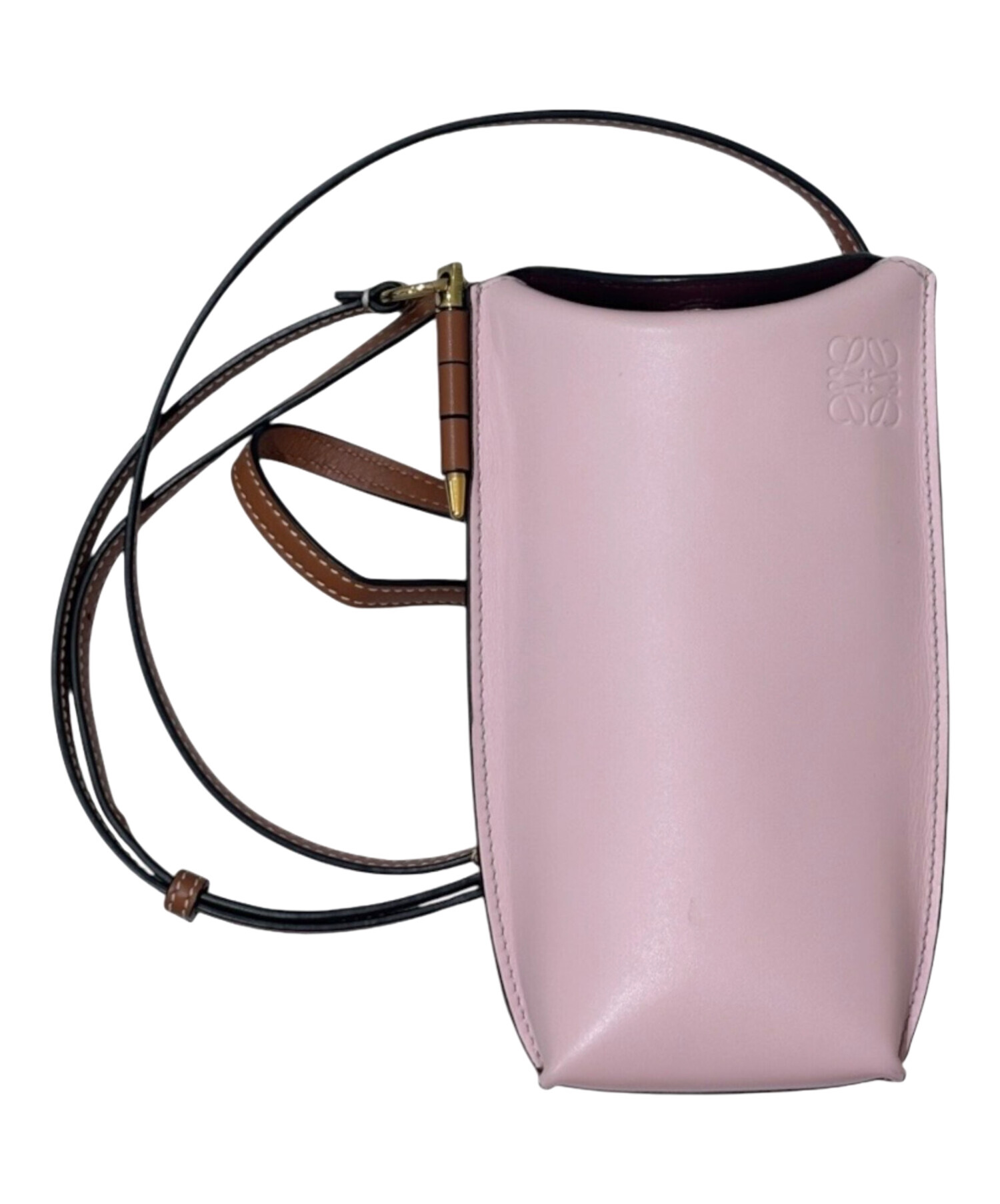 LOEWE アナグラム ショルダーバッグ ピンク 中古・古着通販】LOEWE (ロエベ) GATE POCKET ROSA SUA アナグラム