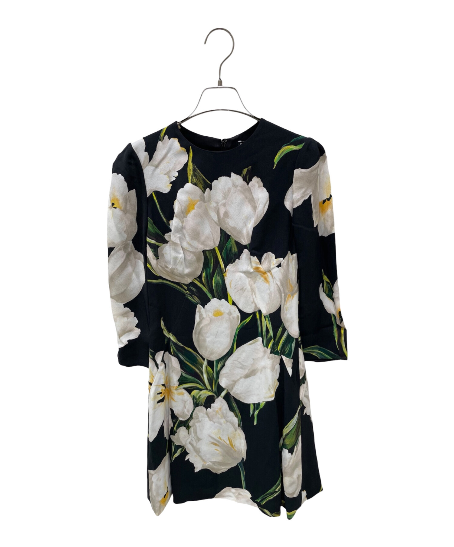 美品 DOLCE&GABBANA シルク100% 花柄 ワンピース 水仙柄 中古・古着通販】DOLCE & GABBANA (ドルチェ＆ガッバーナ) フラワー