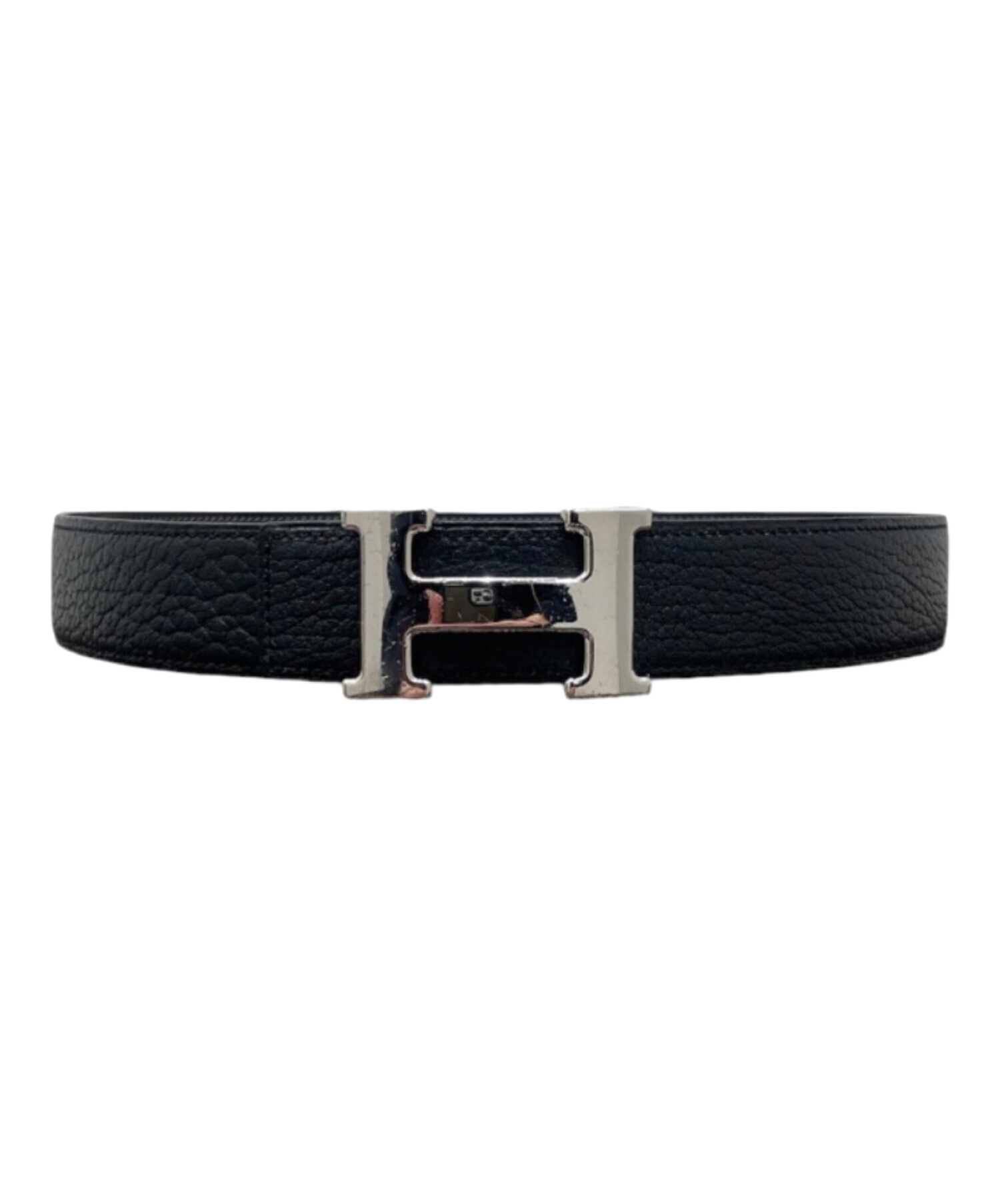 中古・古着通販】HERMES (エルメス) Hバックルレザーベルト ブラック