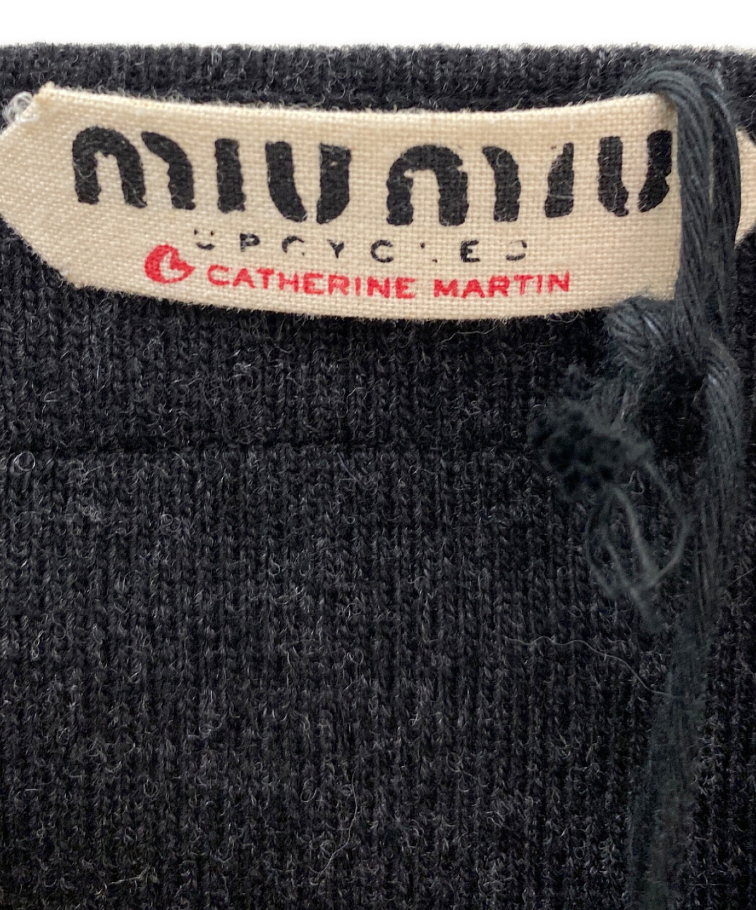 中古・古着通販】MIU MIU (ミュウミュウ) ストライプロゴ刺繍カシミア