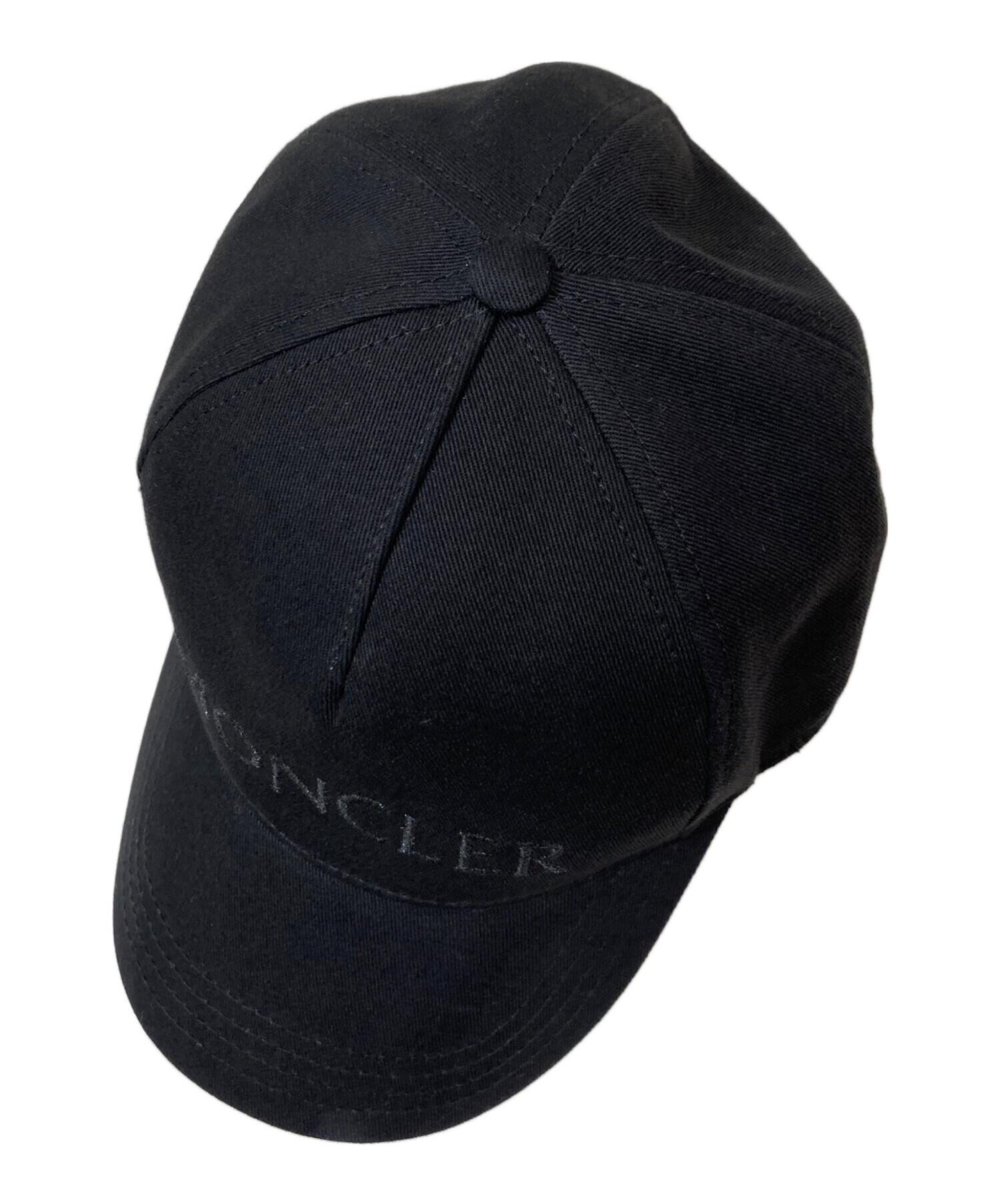 【新品未使用】MONCLER 黒のロゴ付きキャップ　Lサイズ 中古・古着通販】MONCLER (モンクレール) ロゴキャップ ブラック