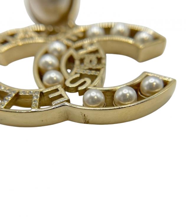 CHANEL ゴールド パール ロゴピアス 中古・古着通販】CHANEL (シャネル) ココマーク パールピアス ゴールド