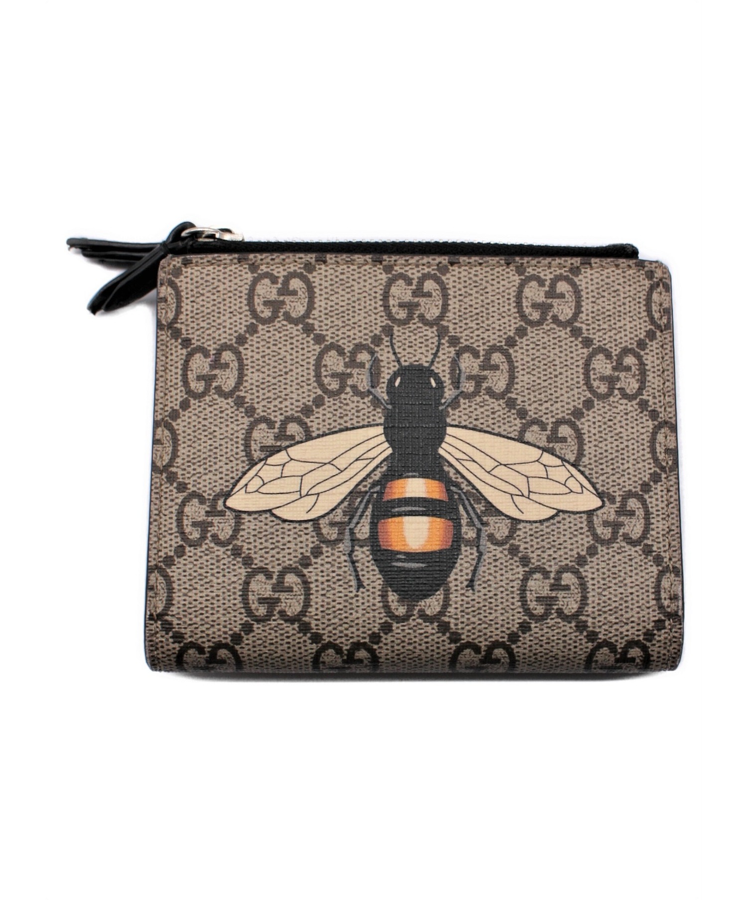 GUCCI GGスプリーム二つ折り財布 ケースベージュ ブラックセット 中古・古着通販】GUCCI (グッチ) GGスプリーム 2つ折り財布 ベージュ