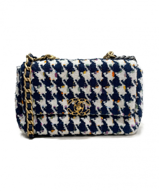 中古・古着通販】CHANEL (シャネル) CHANEL19ツイードバッグ ホワイト