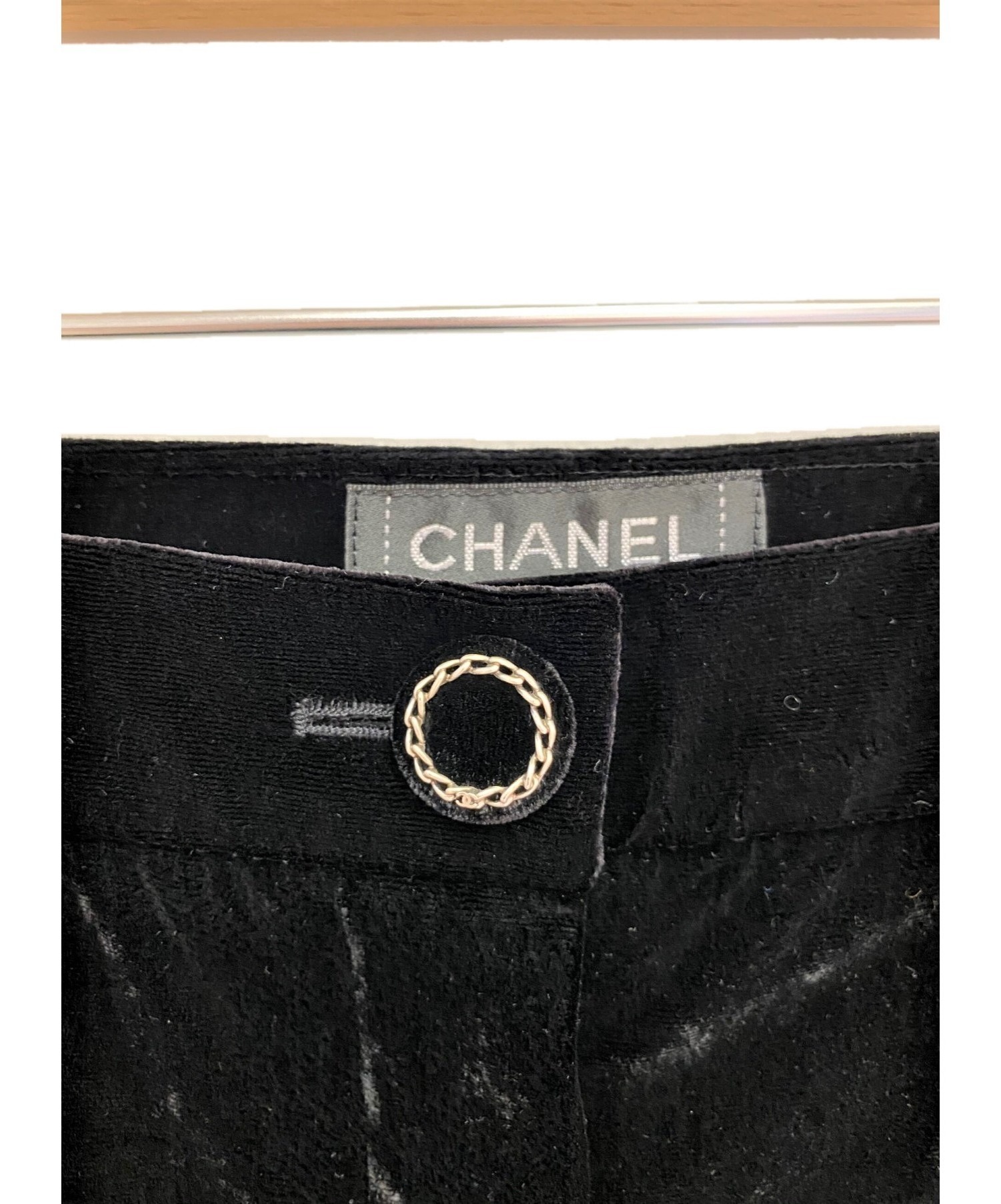 中古・古着通販】CHANEL (シャネル) ベロアパンツ ブラック サイズ:38