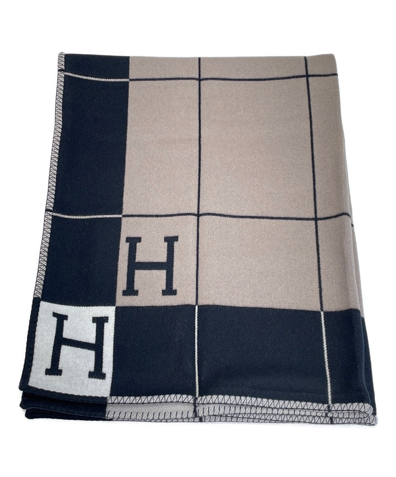 中古・古着通販】HERMES (エルメス) アヴァロンブランケット ブラック