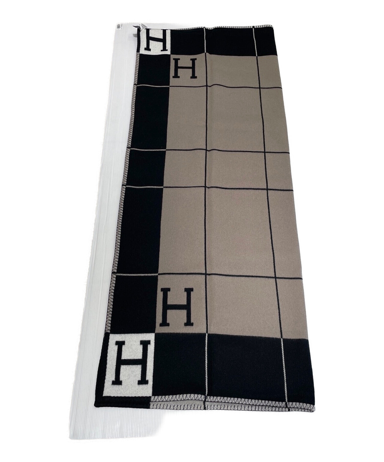 中古・古着通販】HERMES (エルメス) アヴァロンブランケット ブラック