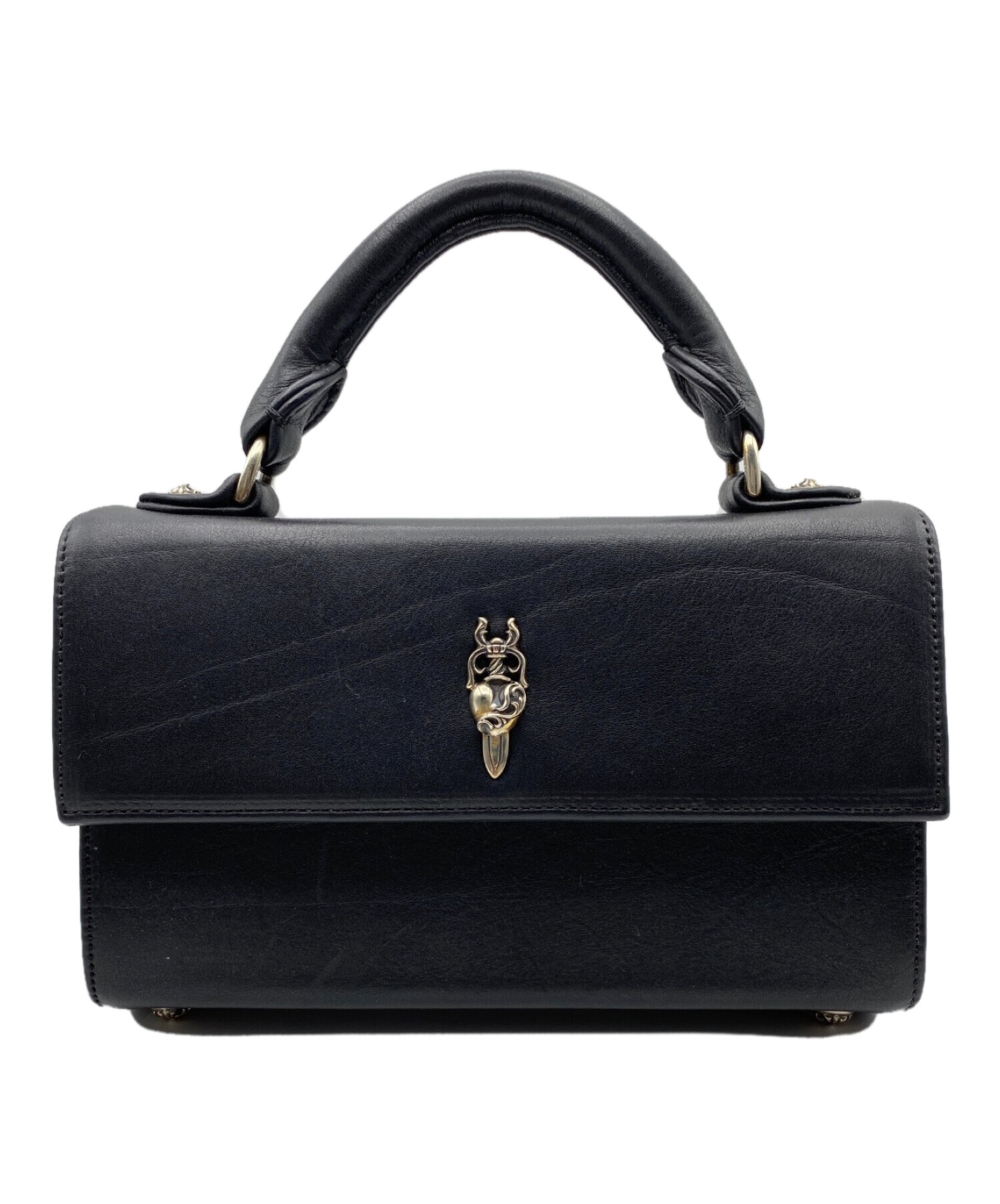 CHROME HEARTS × Bella Hadid クロムハーツ ベラハディッド イニシャルパッチロゴ ダガージップ レザー切り替えロング丈パーカー ブラック サイズXS 美品 中古 4b005693 Chrome Hearts - CHROME HEARTS × Bella Hadid クロムハーツ ベラ