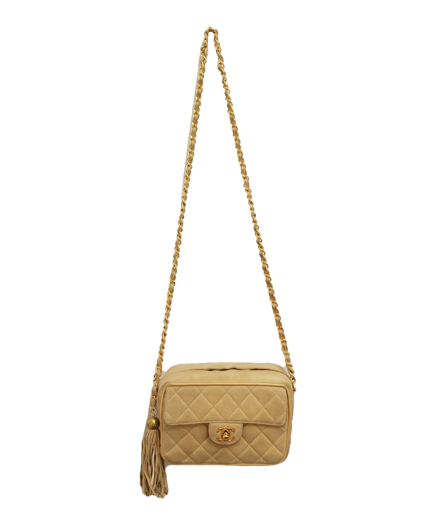 CHANELスウェード ヴィンテージ風バック 中古・古着通販】CHANEL (シャネル) マトラッセ スウェードチェーン