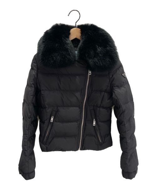 中古・古着通販】PRADA (プラダ) ファー付きダウンジャケット ブラック
