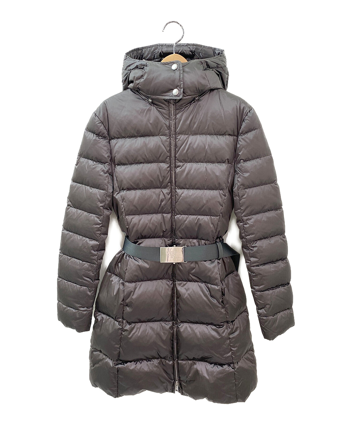 PRADA グレー ダウンジャケット ファー付き ダウンコート40