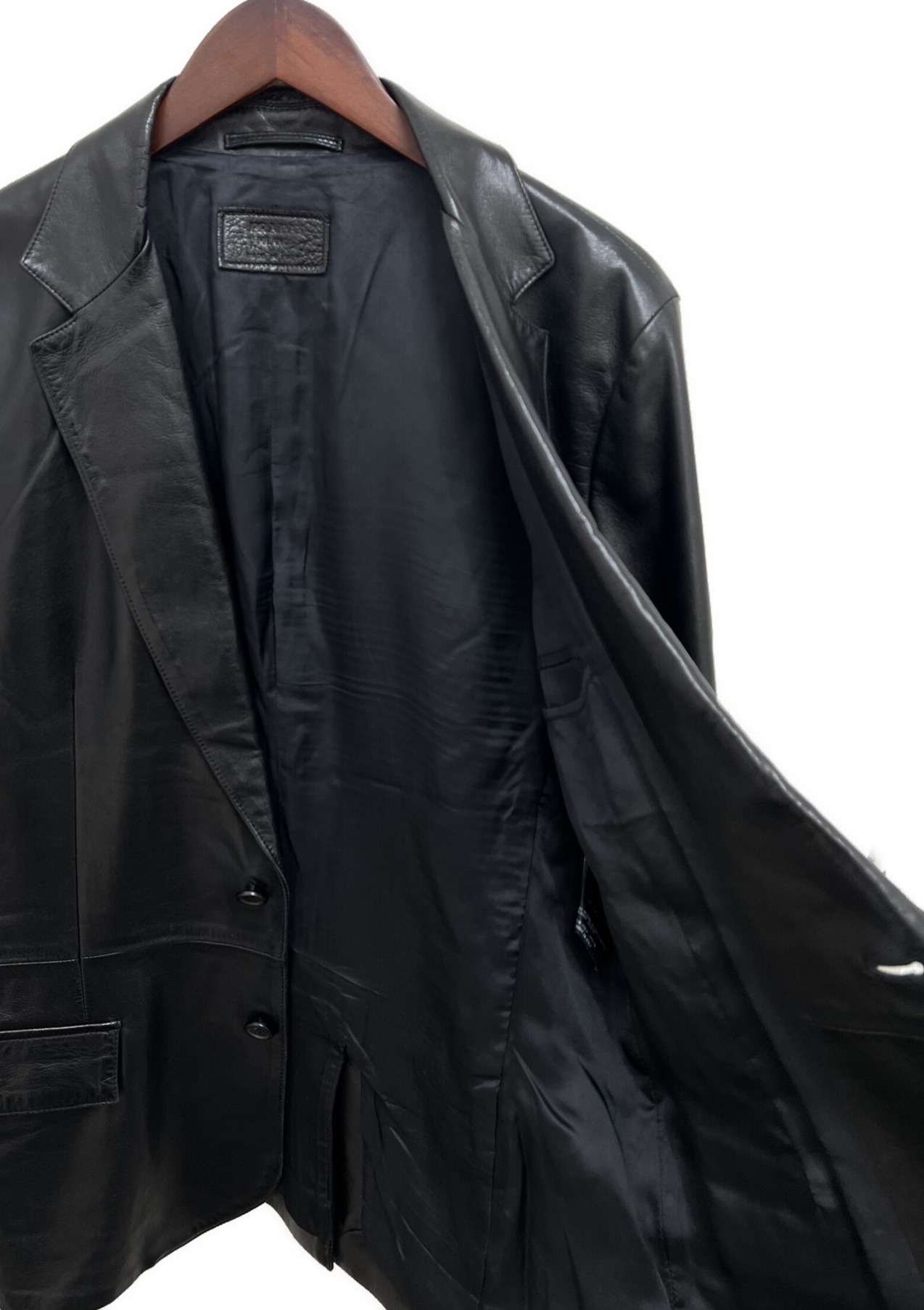 中古・古着通販】PRADA (プラダ) レザーテーラードジャケット ブラック