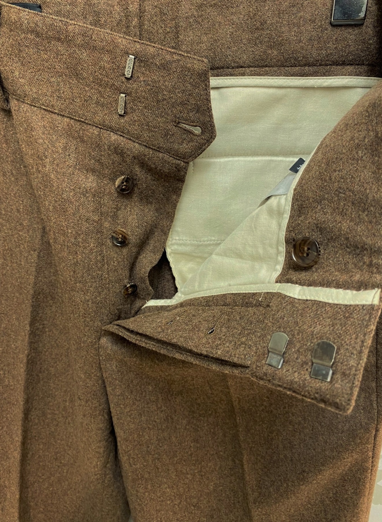 中古・古着通販】GUCCI (グッチ) ウールパンツ ブラウン サイズ:44